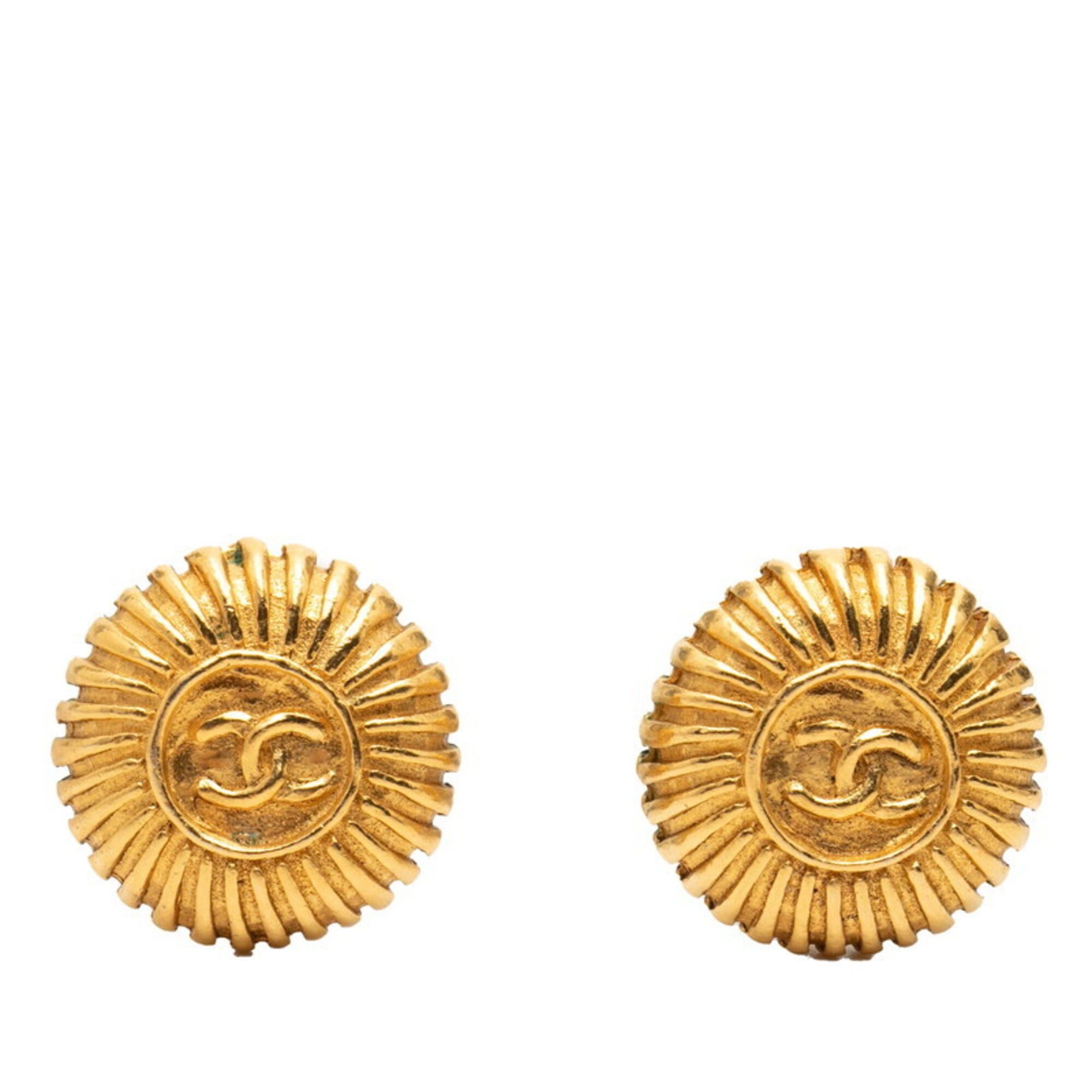 Chanel Chanel Vintage Coco Mark Earrings, Gold Plated, Women's CHANEL Size ONE SIZE - 1 Thumbnail