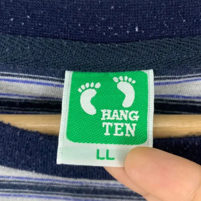 Hang Ten Vintage HANG TEN HAWAII Surf Foot Logo Striped Tee Shirt Size US XL / EU 56 / 4 - 5 Thumbnail