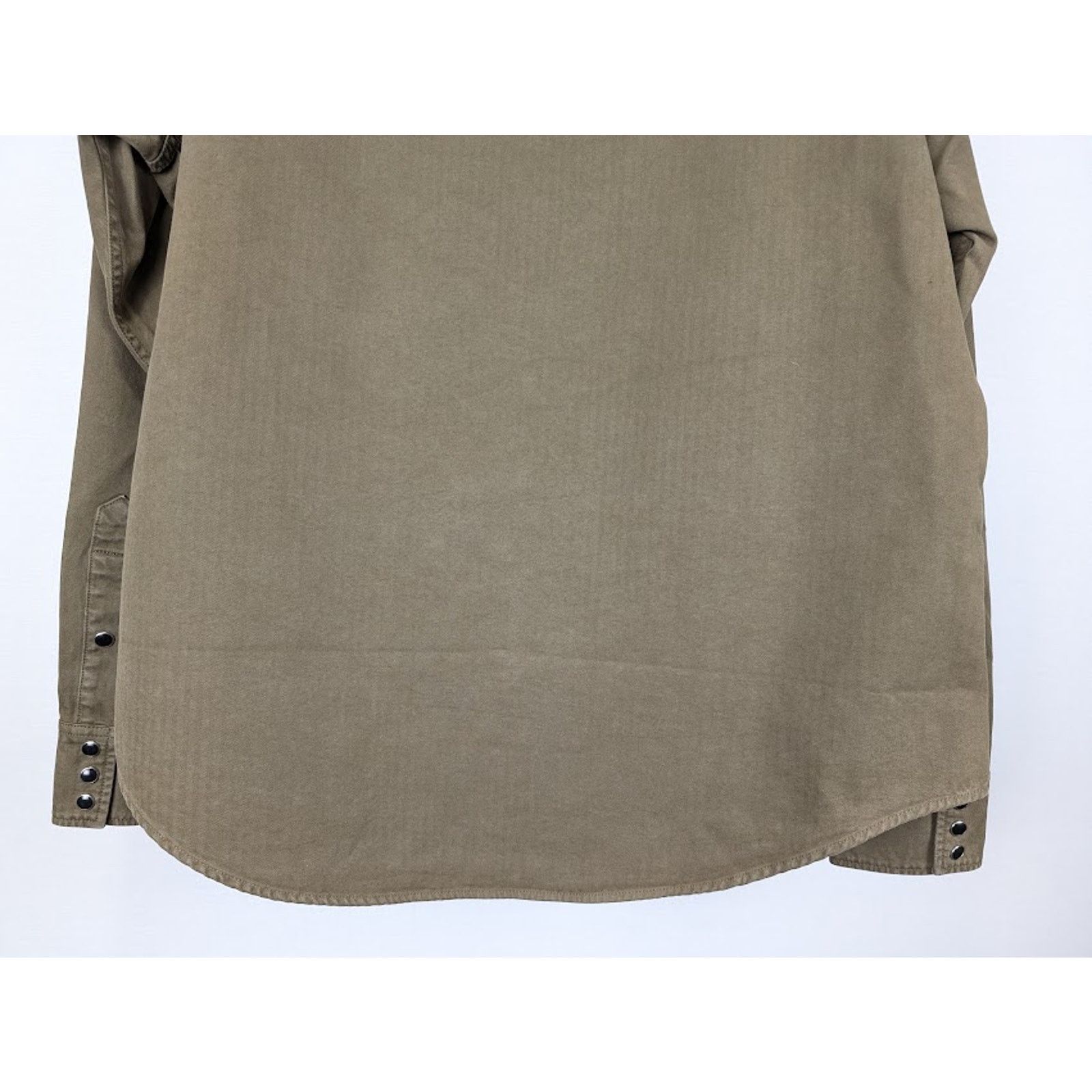 Saint Laurent Paris o1rshd1 Classic Western Shirt in Khaki Dyeing Stonewa Size US L / EU 52-54 / 3 - 13 Thumbnail