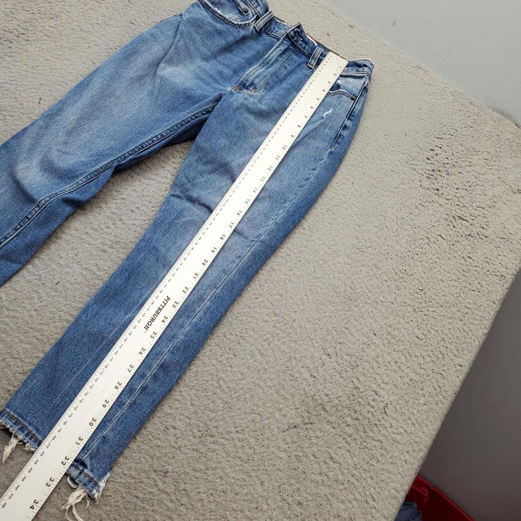 Abercrombie & Fitch Abercrombie & Fitch The Skinny High Rise Jeans Womens Size 0 Blue Denim Distressed Jeans Size 25" / US 0 / IT 36 - 5 Thumbnail
