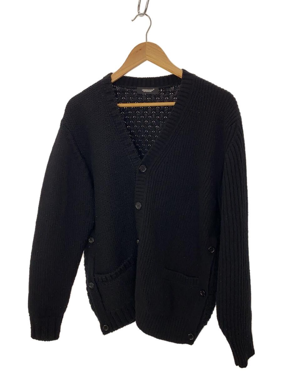 Sweater Cardigan thick Wool Button Up Patch Pocket Black