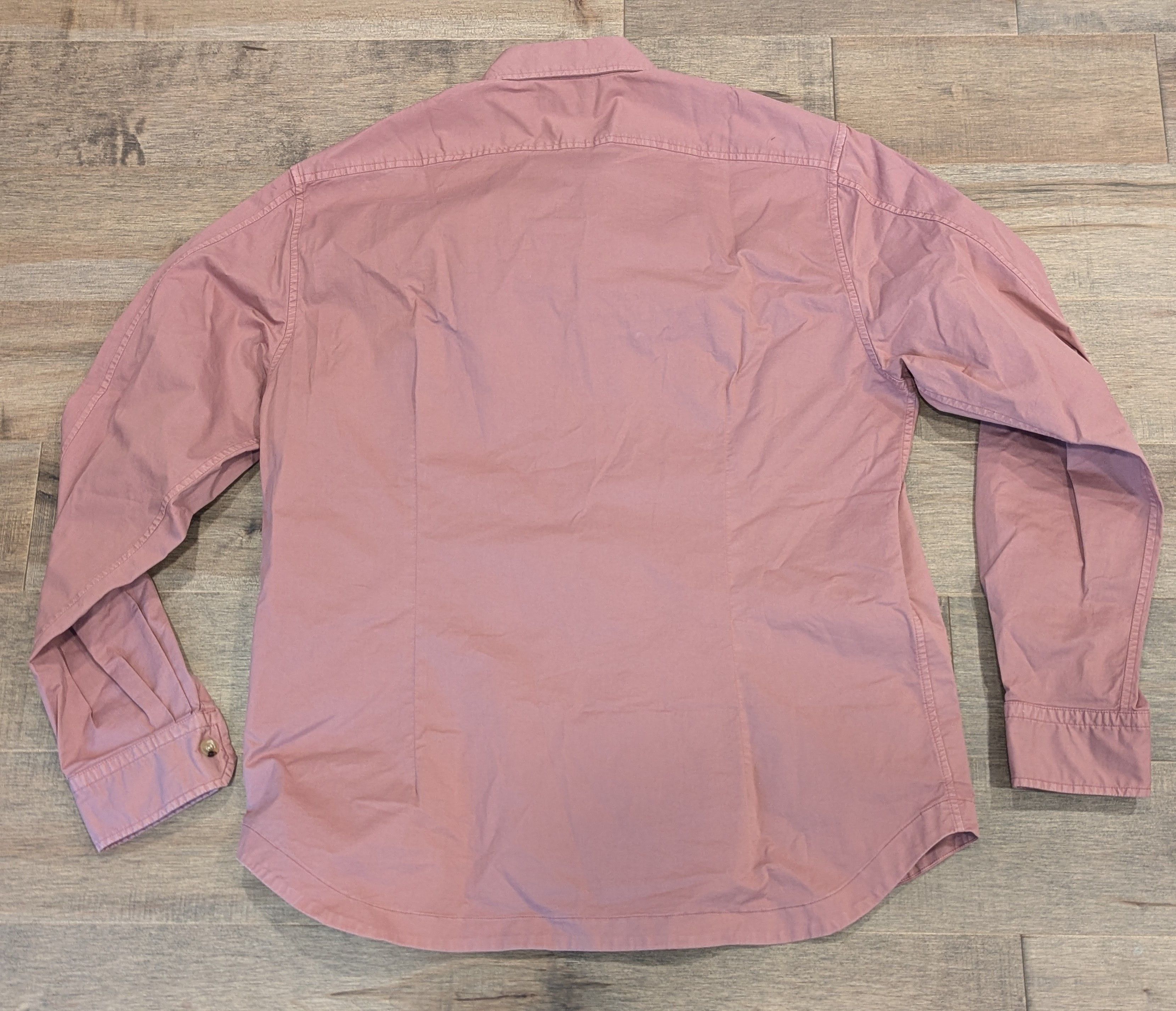 Boglioli BOGLIOLI Stretch Cotton Button Front Overshirt Pink Medium Size US M / EU 48-50 / 2 - 4 Thumbnail