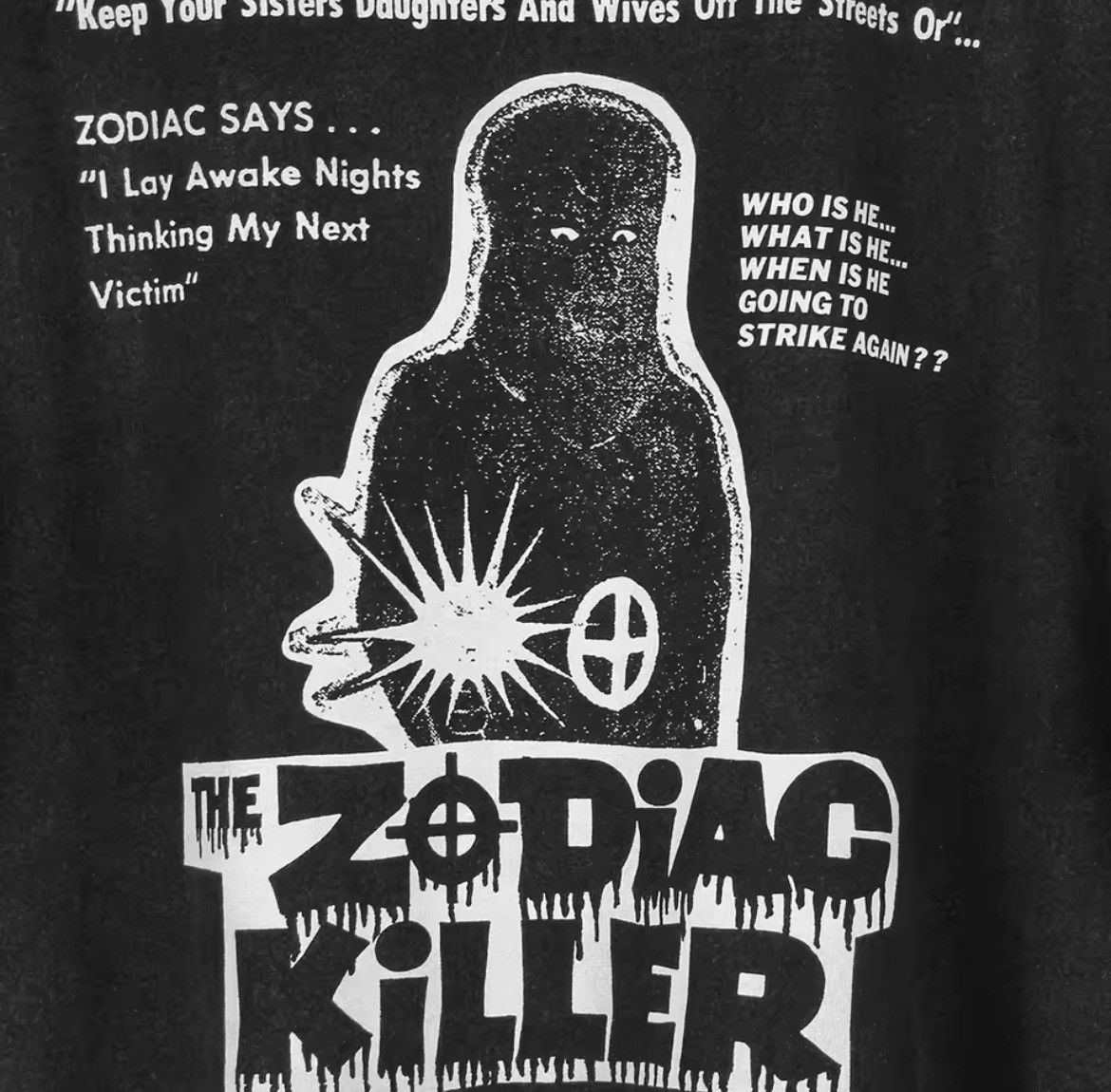 Japanese Brand × Vintage The Zodiac Killer Graphic Printed Cotton Tshirt Size US S / EU 44-46 / 1 - 4 Thumbnail