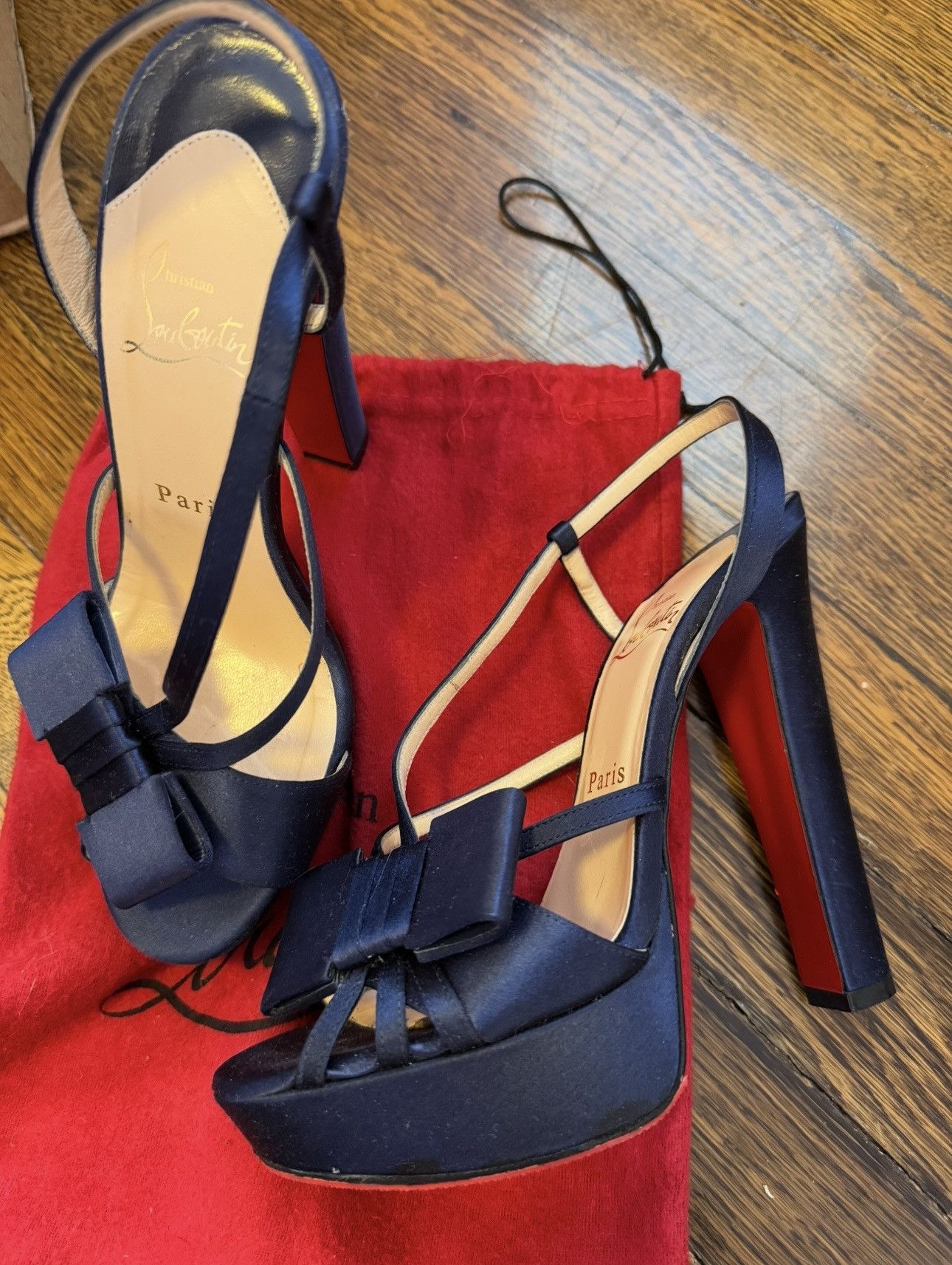 Christian Louboutin Christian louboutin blue satin disco silk sandals 38 IT Size US 8 / IT 38 - 2 Thumbnail