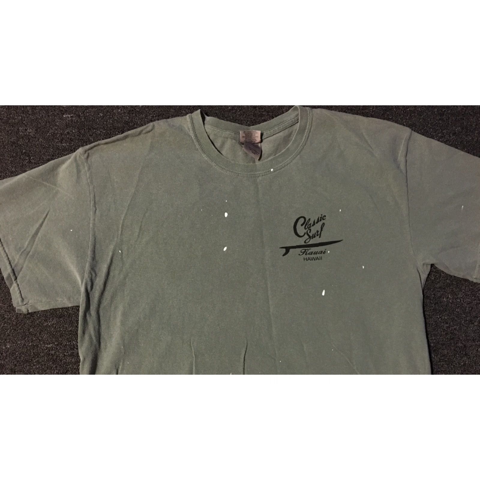 Vintage VINTAGE Kauai T-Shirt Men L Green Classic Surf Hawaii Faded Paint Embroidered 90s Grunge Beach Waves Skate Ocean Hawaii Surf USA Boys Mens Size US L / EU 52-54 / 3 - 5 Thumbnail