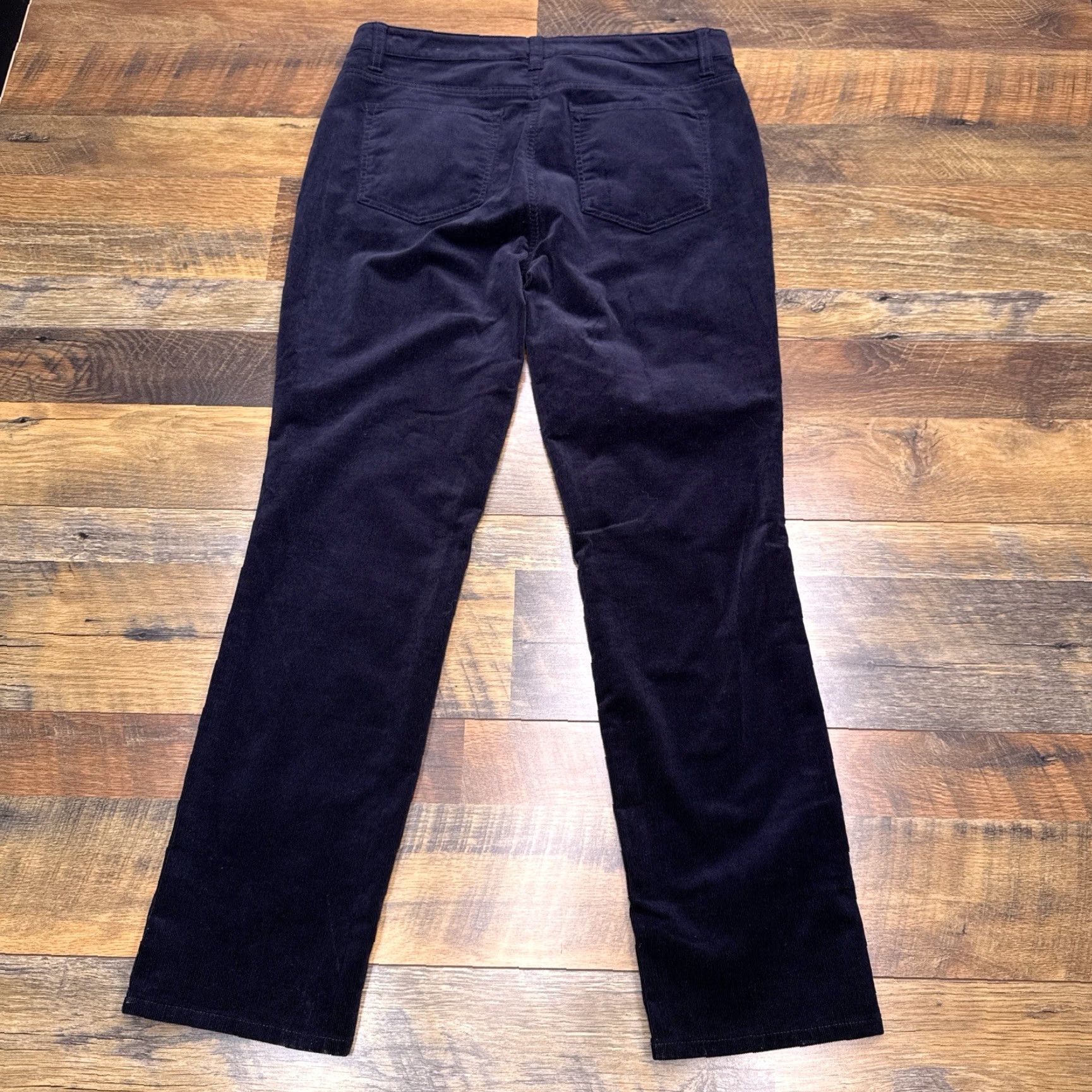 Talbots Talbots Jeans Womens 10P High Waist Straight Leg Corduroy Navy Blue Stretch 5-Pocket Regular Petite Size 32" / US 10 / IT 46 - 3 Thumbnail