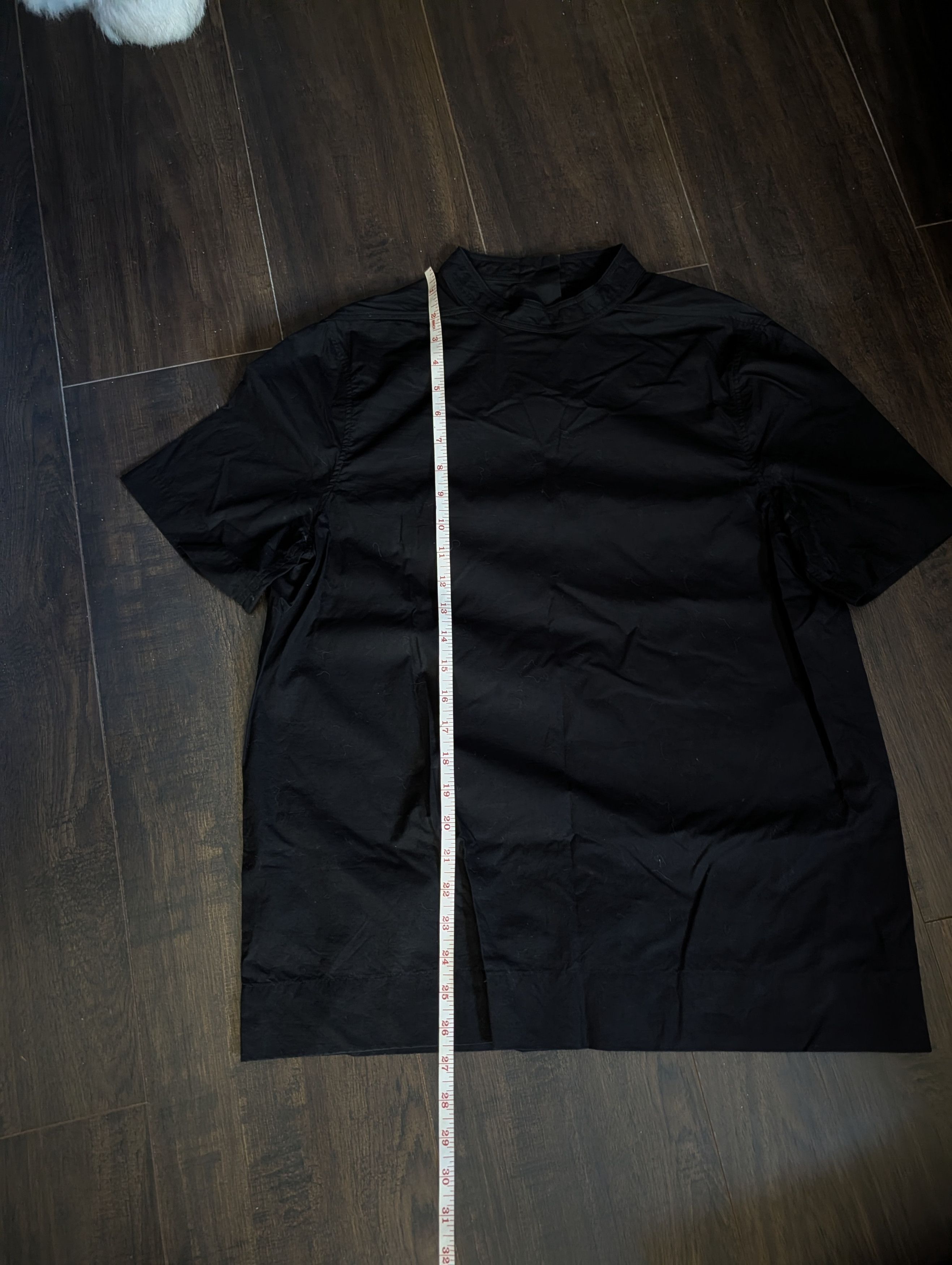 Rick Owens WALRUS '17 Brushes Cotton S/S Smock Shirt Black Size US S / EU 44-46 / 1 - 9 Thumbnail