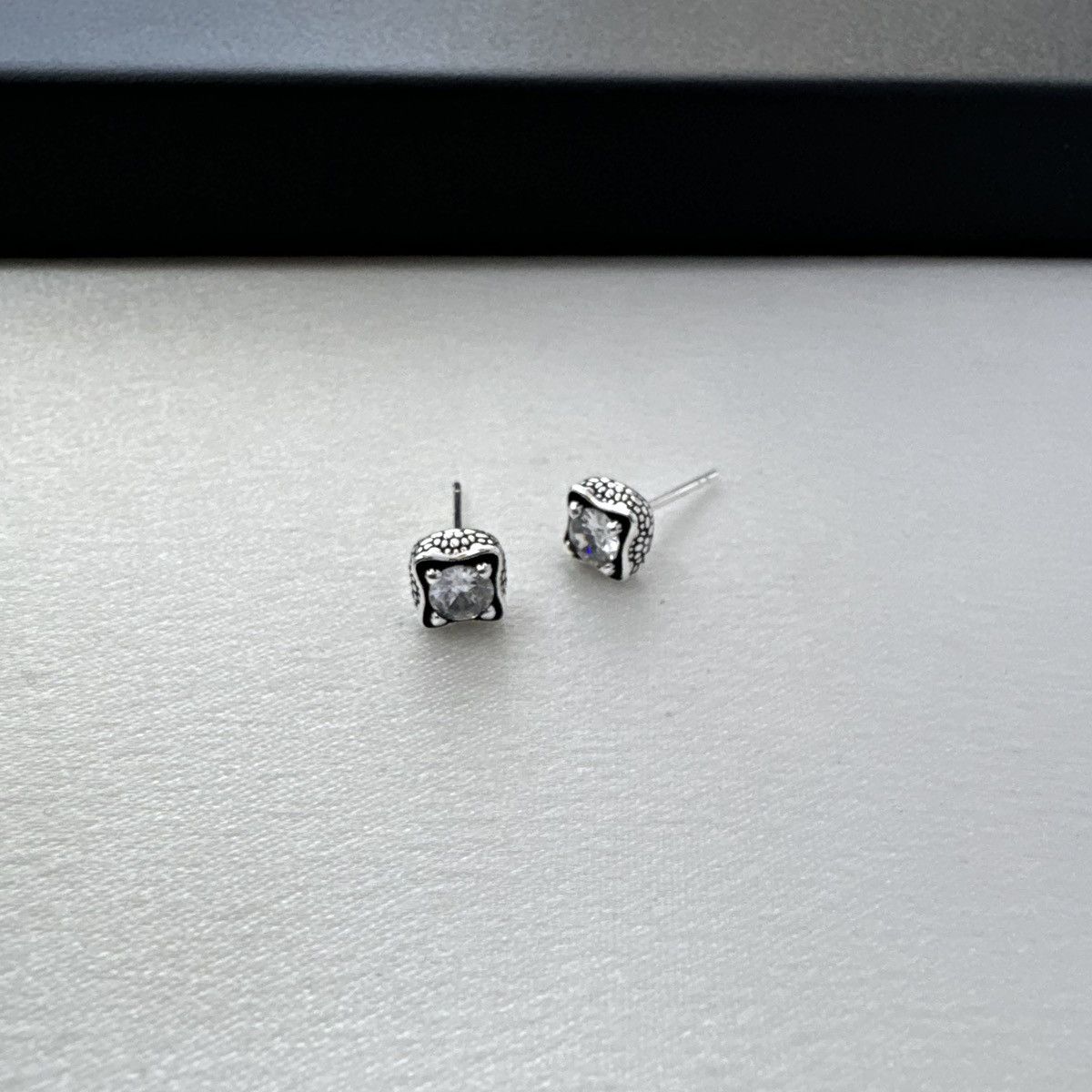 Other CZ 5mm Small Geometric Square Stud Earrings for Men Women Size ONE SIZE - 2 Thumbnail