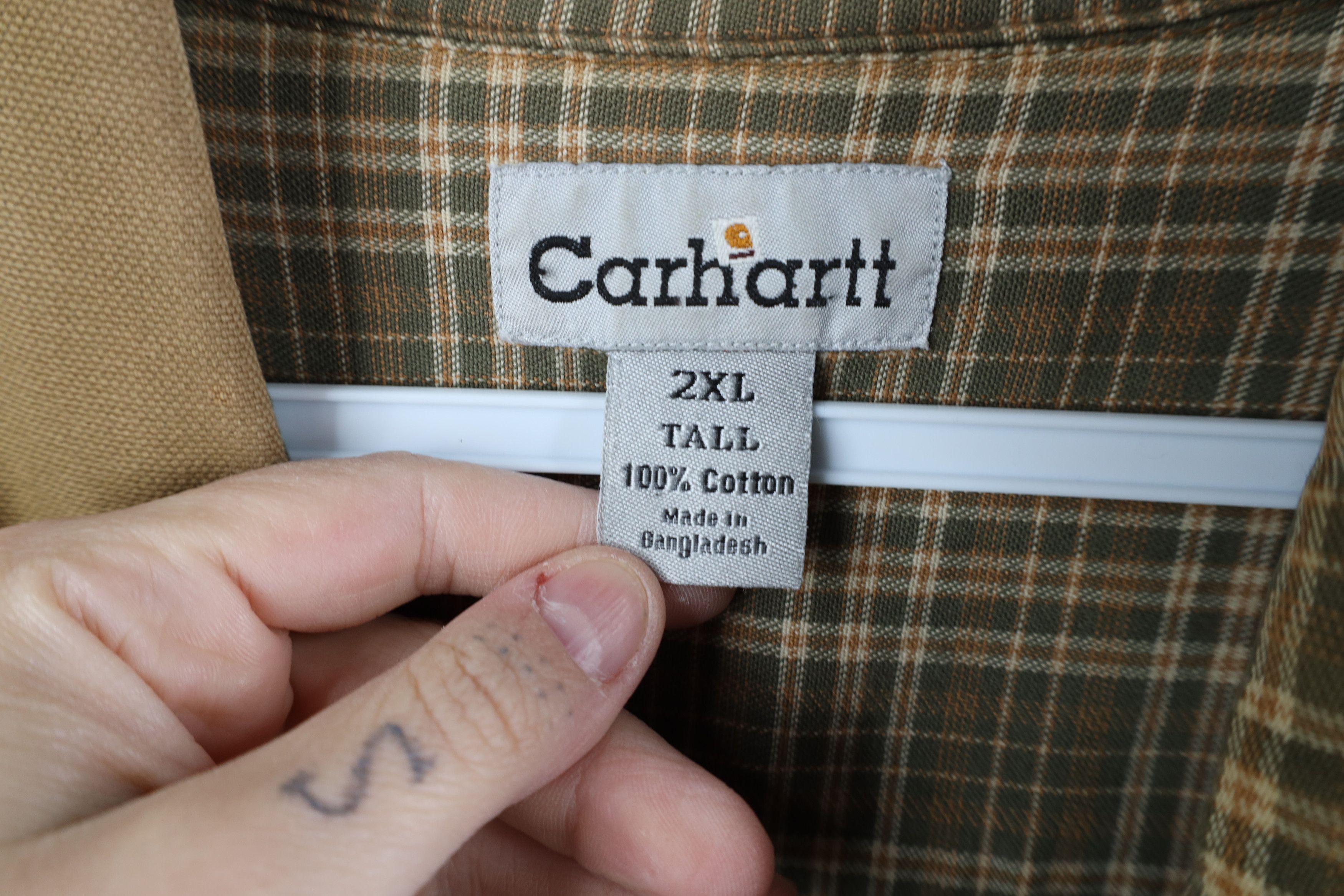 Carhartt × Vintage Vintage Carhartt Lined Canvas Button Shirt Jacket Jac Shirt Size US XXL / EU 58 / 5 - 9 Thumbnail