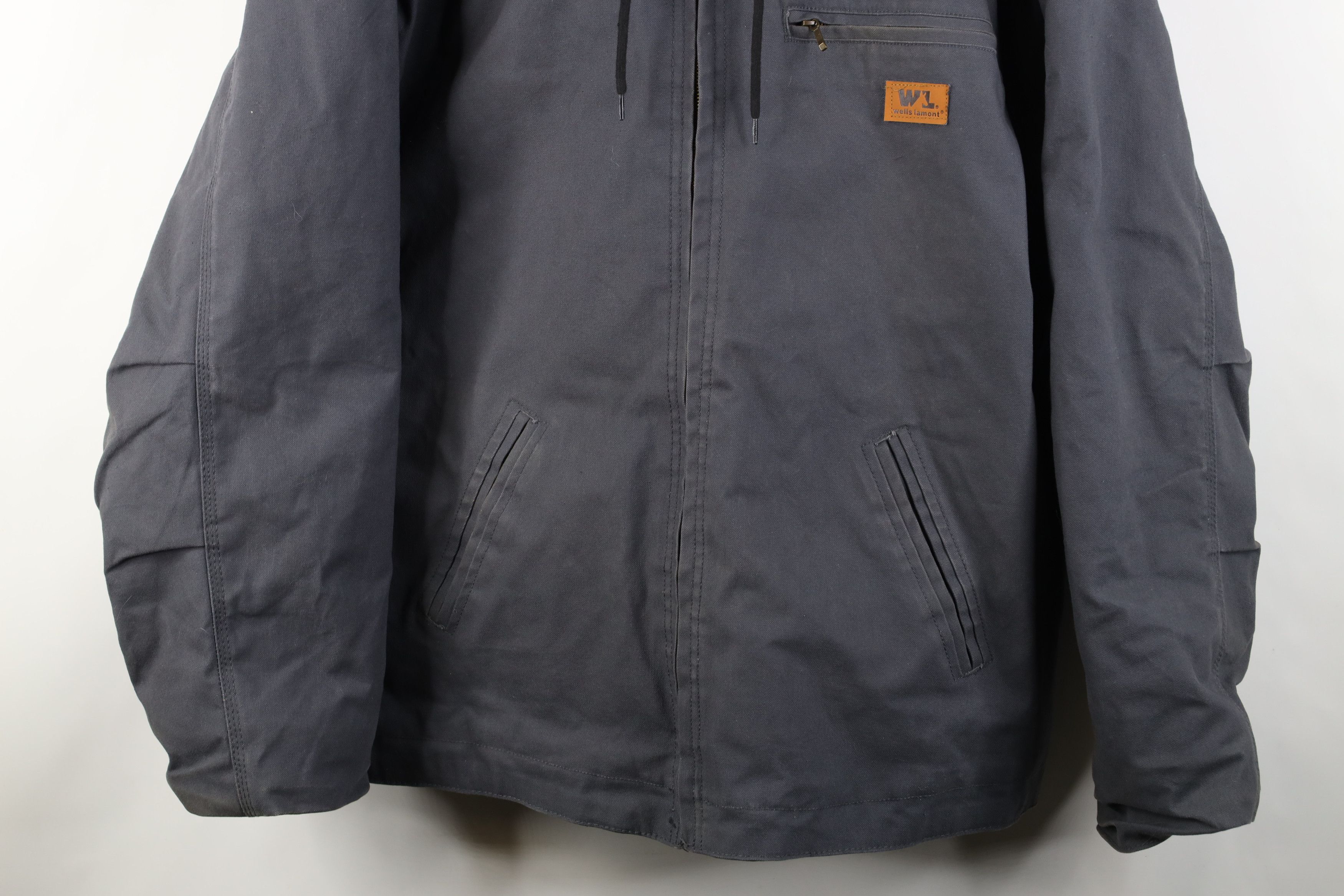 Vintage Vintage Y2K Streetwear Lined Canvas Hooded Jacket Gray Size US XL / EU 56 / 4 - 3 Thumbnail