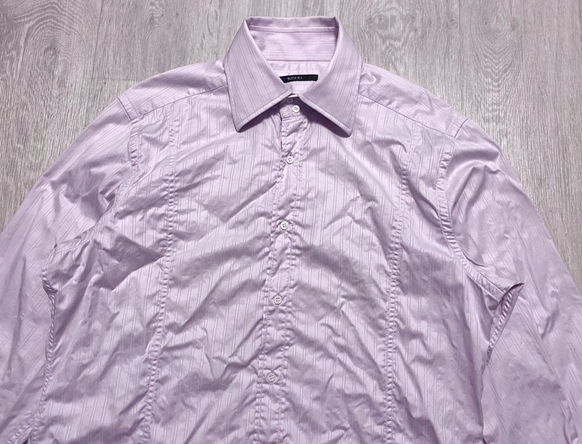 Gucci Vintage Gucci by Tom Ford Pink Long Sleeve Striped Shirt Size US S / EU 44-46 / 1 - 10 Thumbnail