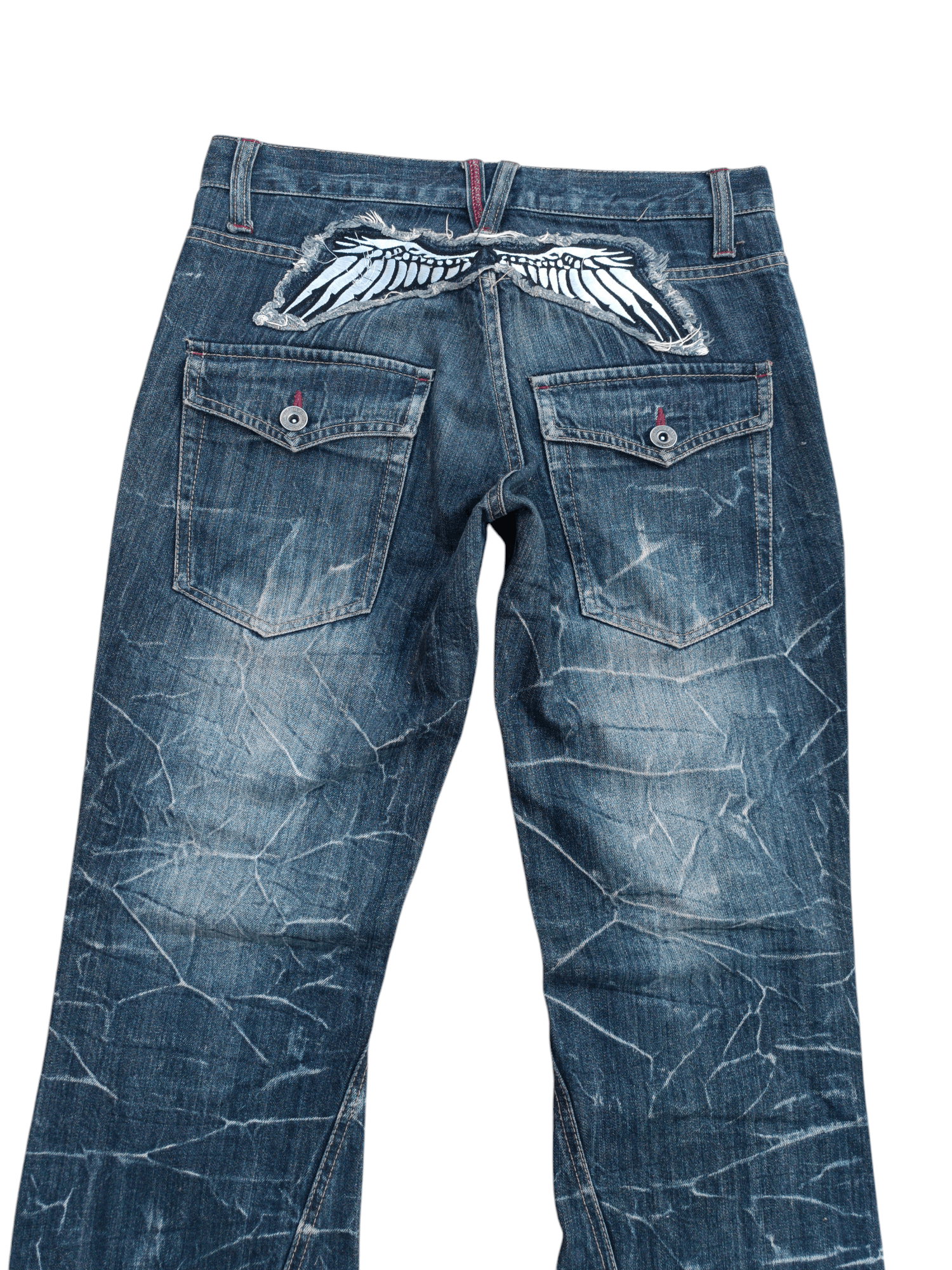 Japanese Brand 🔥 FLARED Nylaus Whiskers Embroidered Angel Style Size US 30 / EU 46 - 8 Thumbnail