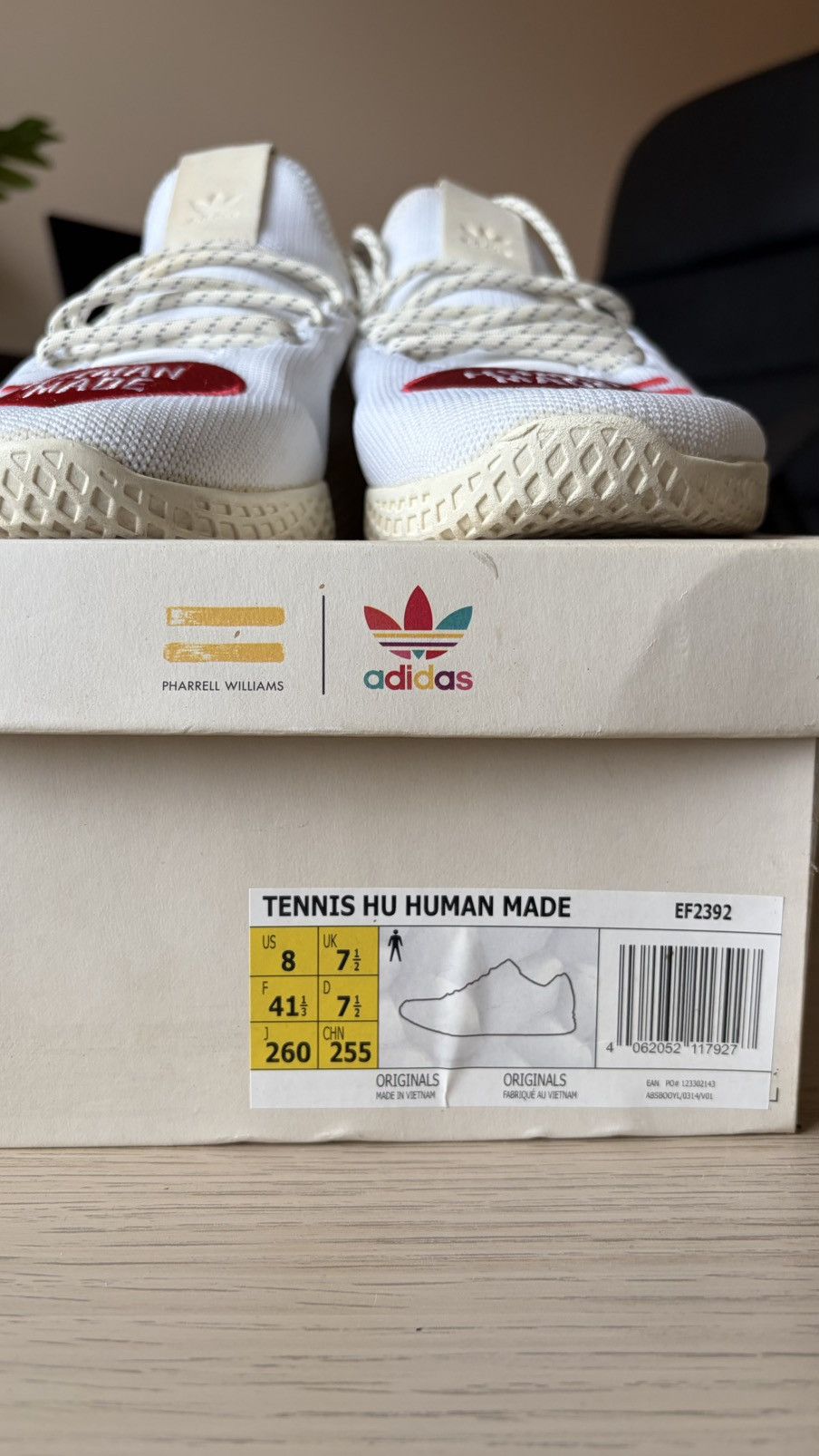 Adidas × Pharrell Adidas x Pharrell Williams Tennis HU Human Made White US 8 Size US 8 / EU 41 - 5 Thumbnail