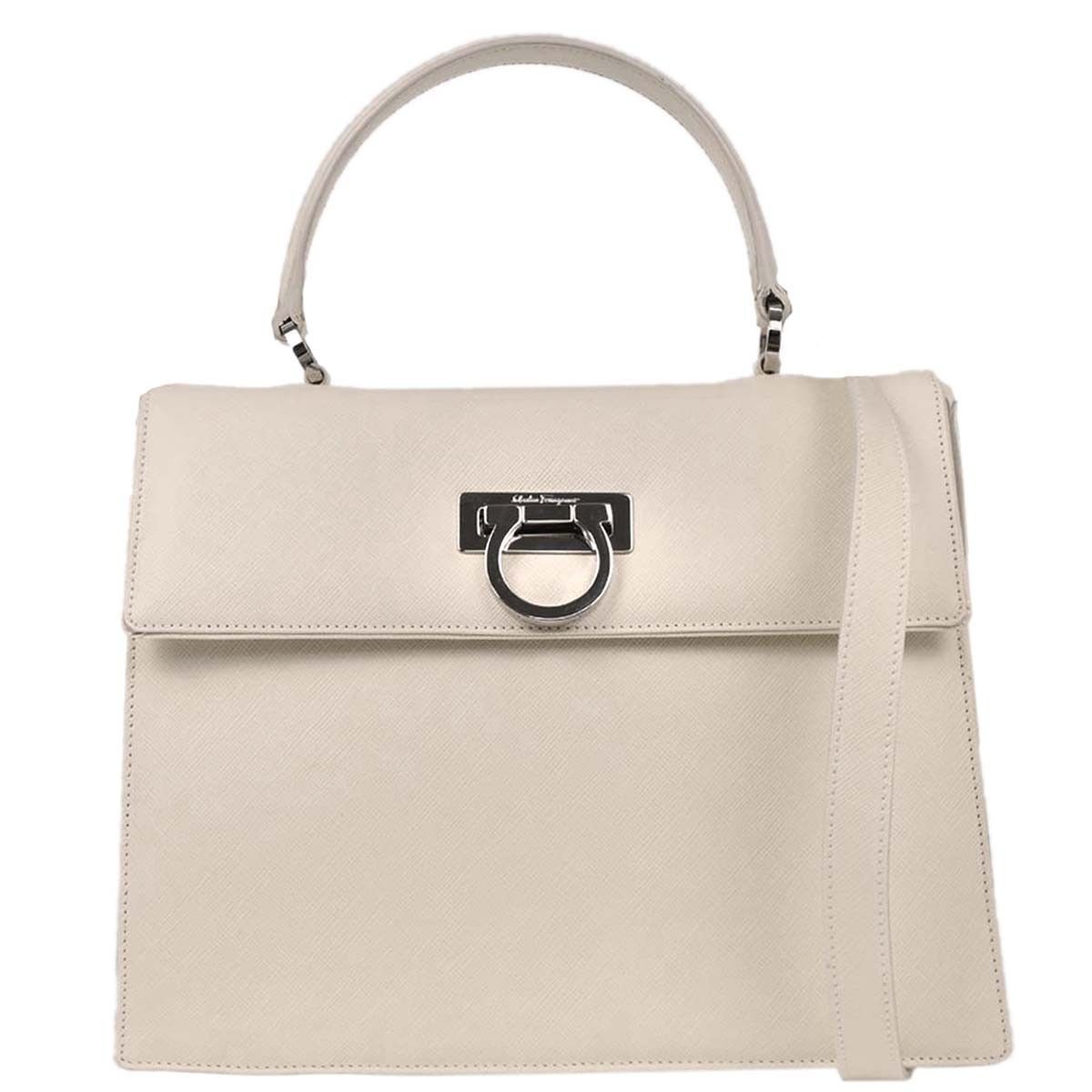 Salvatore Ferragamo Gancini Convertible Top Handle Bag Leather