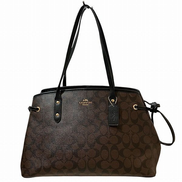 Coach Coach Signature Tote Bag Canvas Tote Bag F57842 in Brown, Women's