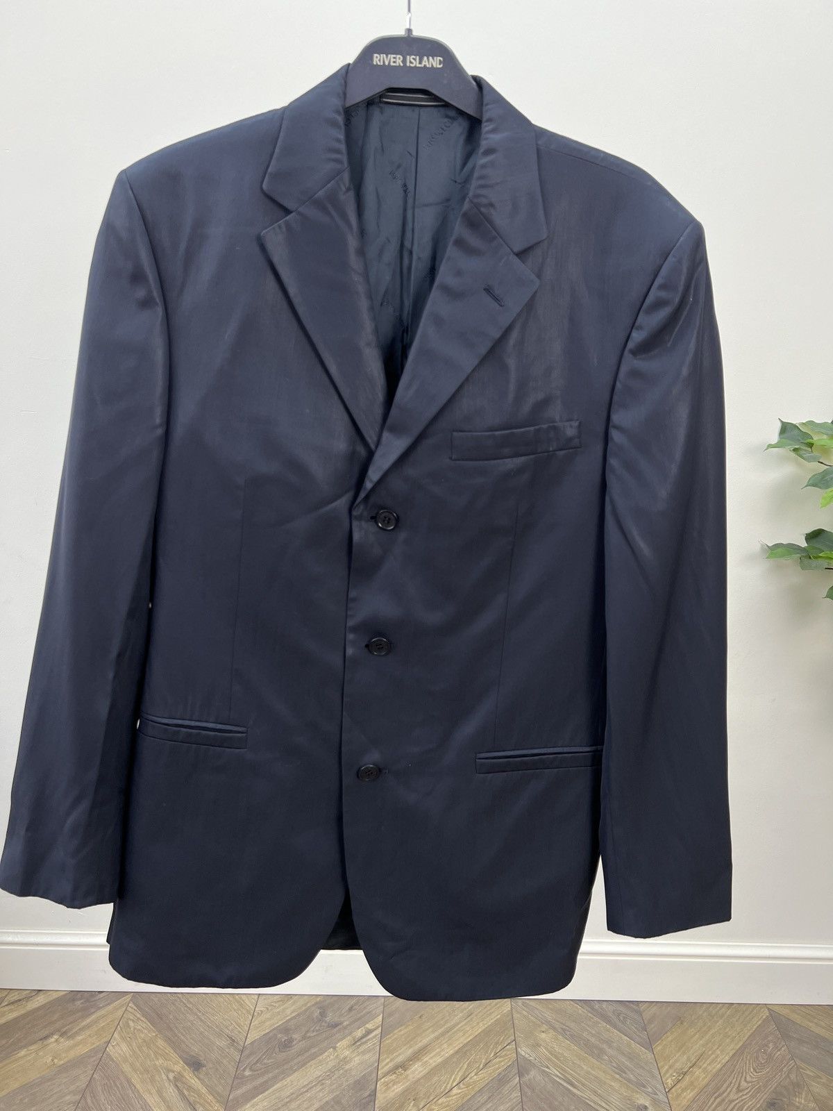 Versace Vintage Versace Classic V2 Navy Blazer Jacket Men’s 3-Button Size 52R - 2 Thumbnail