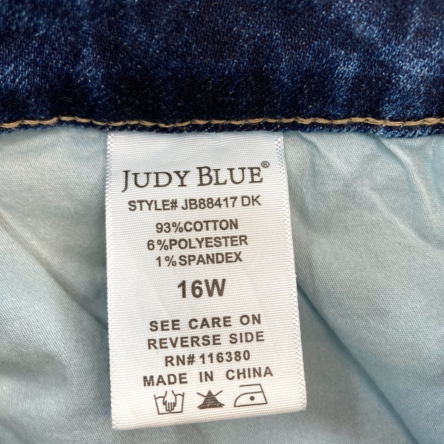 Denime Judy Blue Jeans Women's 16W Skinny Fit Dark Wash Blue Stretch Denim Distressed Jeans Size 25" / US 0 / IT 36 - 5 Thumbnail