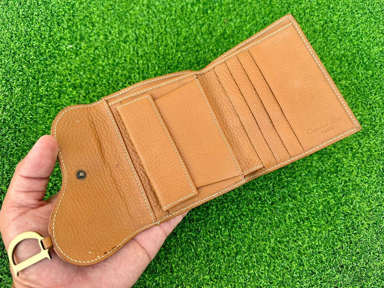 Dior Authentic Christian Dior Saddle Leather Compact Wallet Size ONE SIZE - 4 Thumbnail
