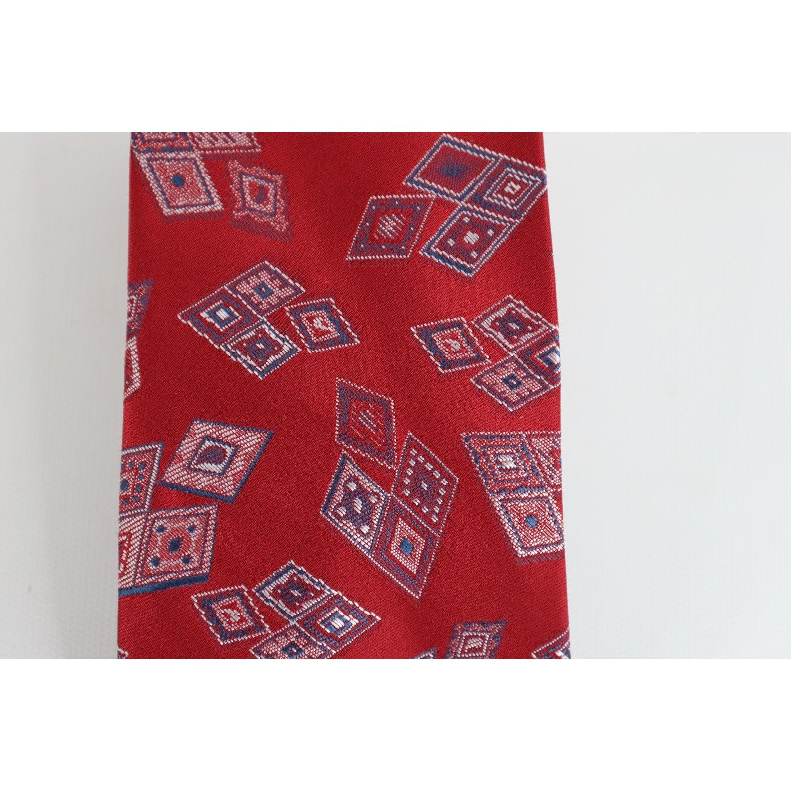 Vintage Vintage 90s Streetwear Geometric Diamond Neck Tie Wedding Size ONE SIZE - 2 Thumbnail