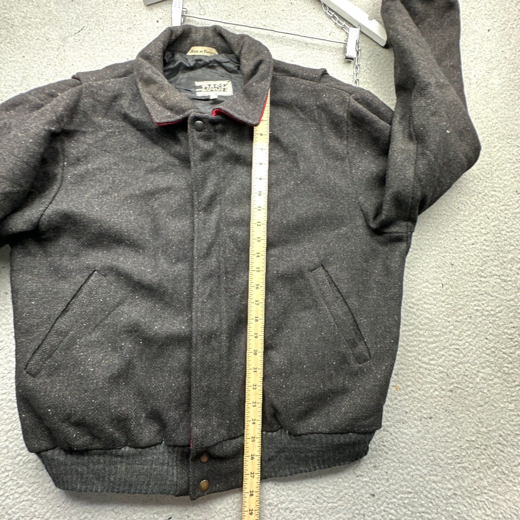 ASH VINTAGE Dash Pure Wool Bomber Jacket Mens 44 Large Dark Gray Lined Full Zip Jacket Mens 44 Large Dark Gray Lined Full Zip Size US S / EU 44-46 / 1 - 4 Thumbnail