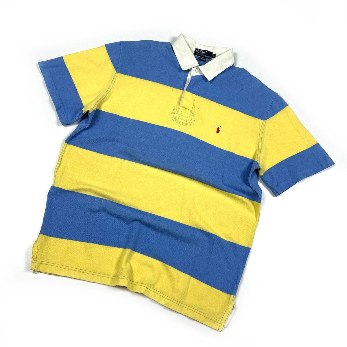 Polo Ralph Lauren × Rugby Ralph Lauren × Vintage Vintage Polo Ralph Lauren Blue/Yellow Cotton Rugby Shirt - L Size US L / EU 52-54 / 3 - 1 Thumbnail