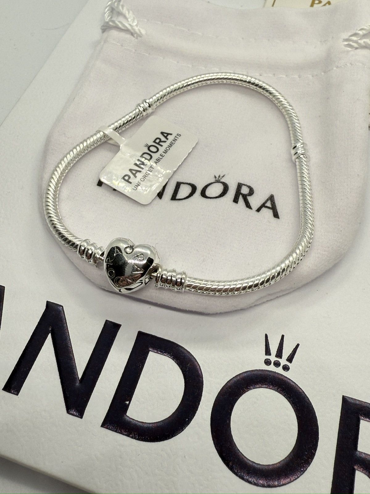 pandora Pandora Moments heart claps snake chain bracelet size 7.5 in Size ONE SIZE - 5 Thumbnail