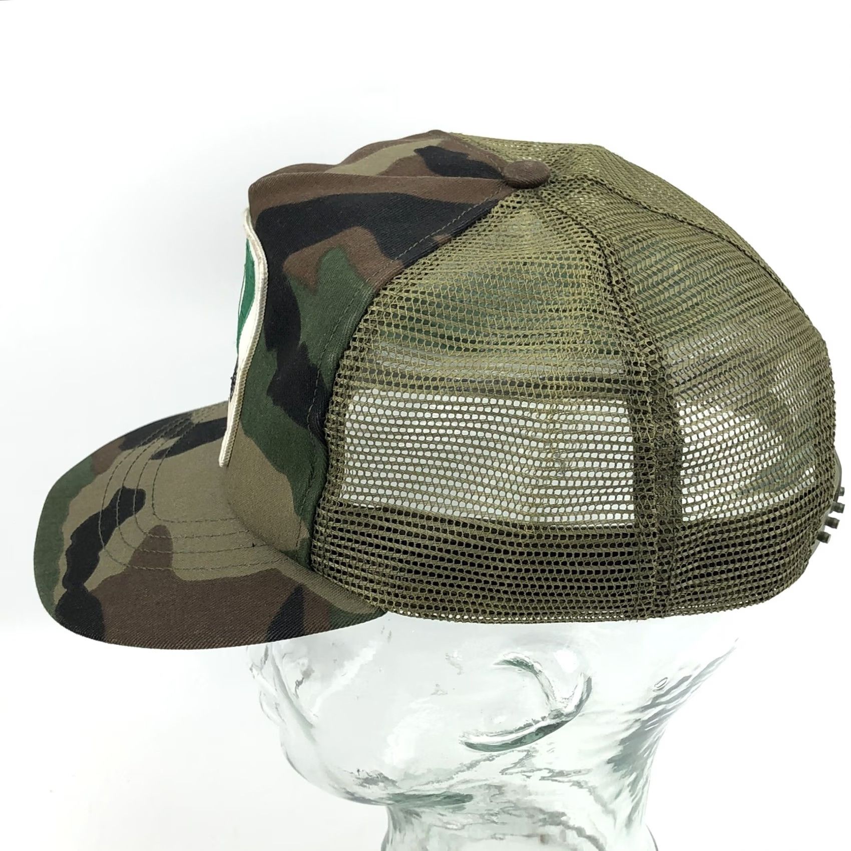 Industrie VINTAGE Camo Trucker Hat Cap Snapback McClendon Trucking 80s Made In USA Green Mens Size ONE SIZE - 4 Thumbnail