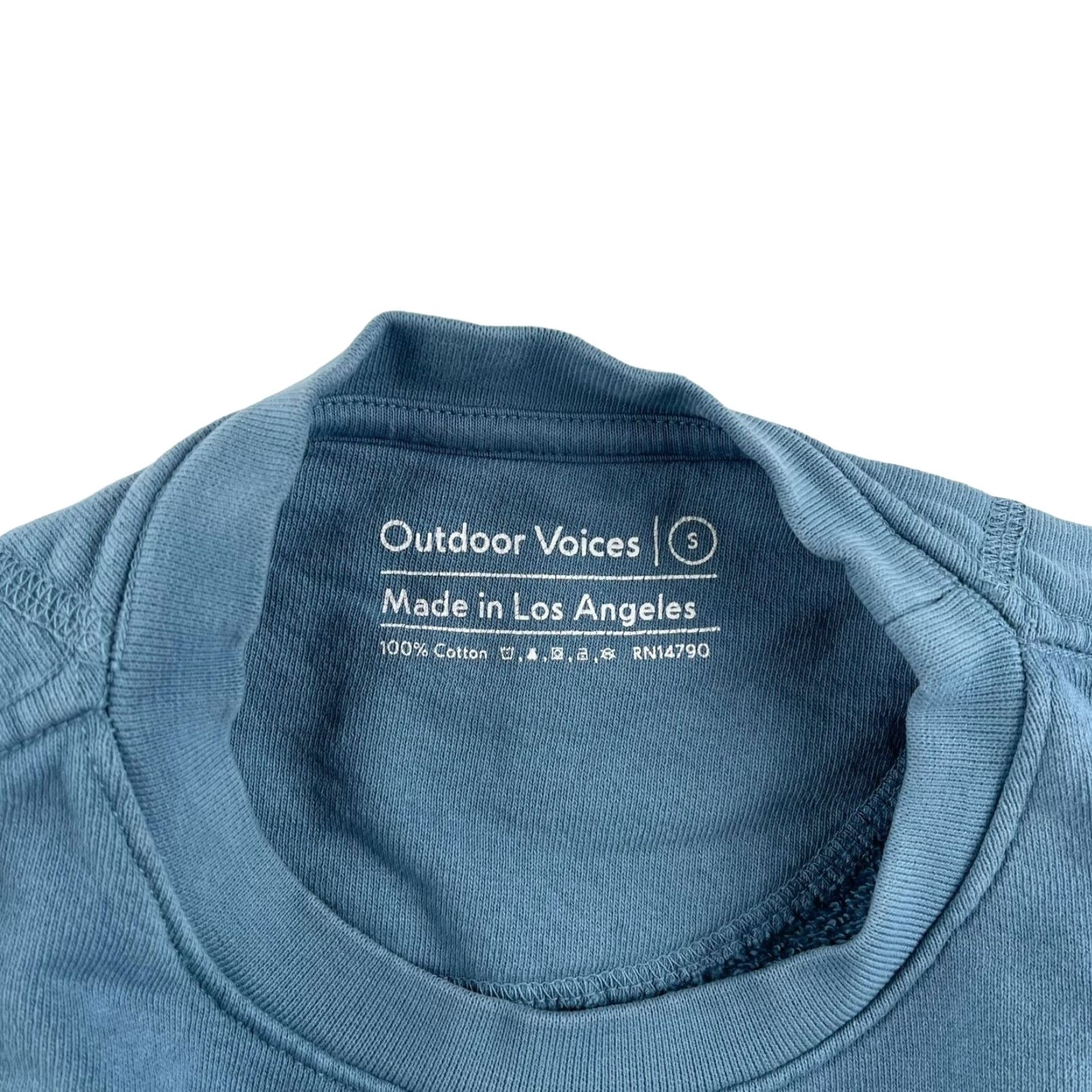 Outdoor Voices Outdoor Voices Sweatshirt Men Blue Cotton Crewneck Small USA Graphic Print Pullover Size US S / EU 44-46 / 1 - 3 Thumbnail