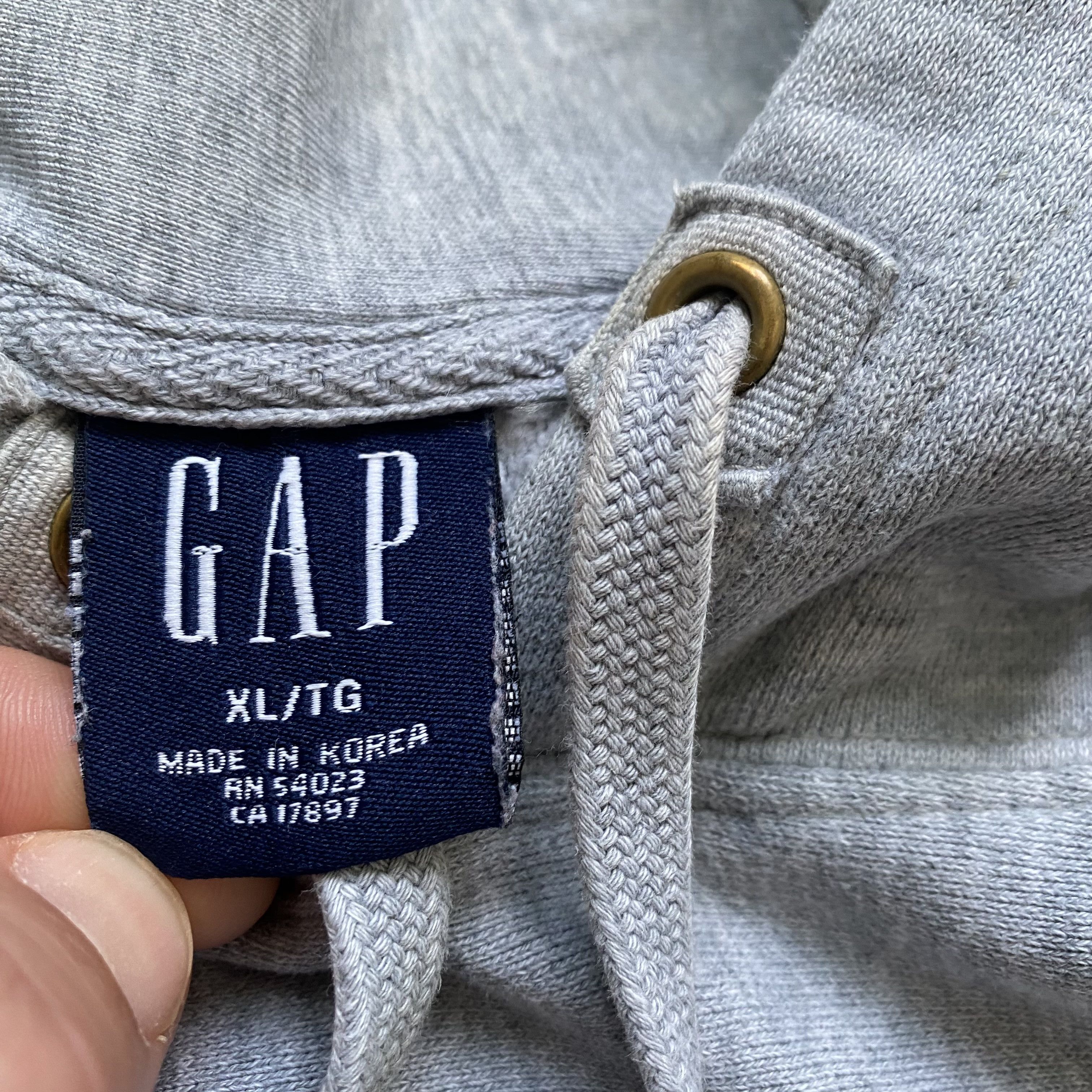 Gap Vintage Gap Boxy hoodie Center logo Distressed reverse weave Size US XL / EU 56 / 4 - 11 Thumbnail