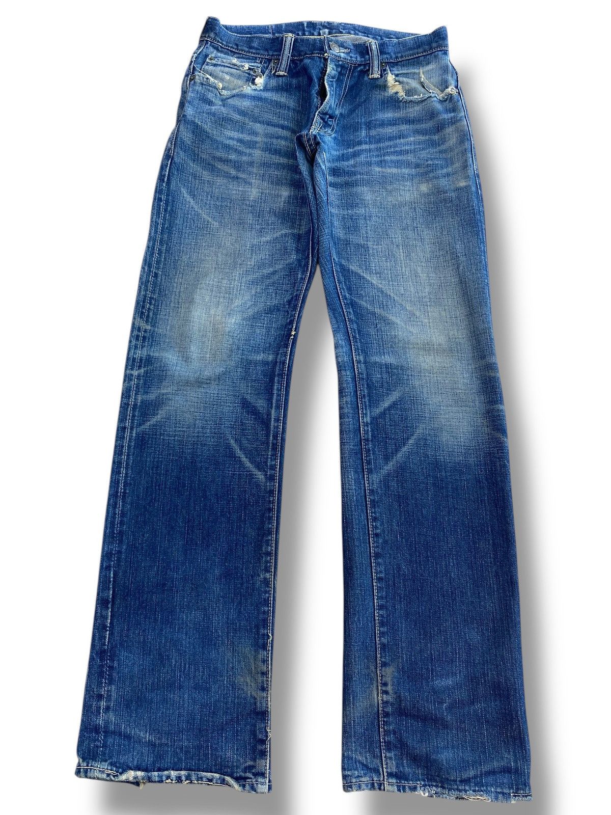 TMT TMT Brand Whiskers Faded Wash Style Straight Cut Jeans Size US 29 - 1 Thumbnail