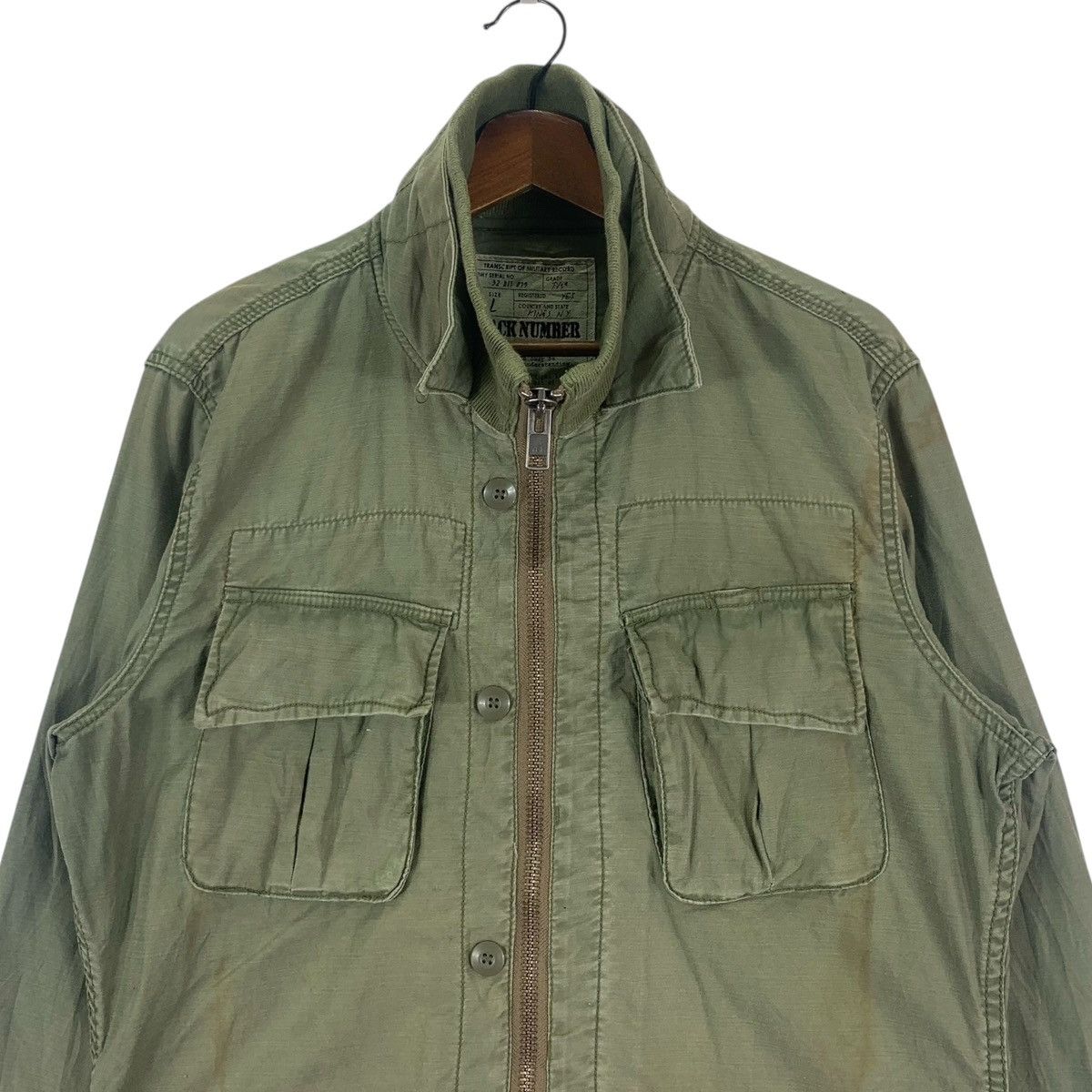 Japanese Brand Vintage Back Number Military Button Zipper Jacket Size US L / EU 52-54 / 3 - 2 Thumbnail