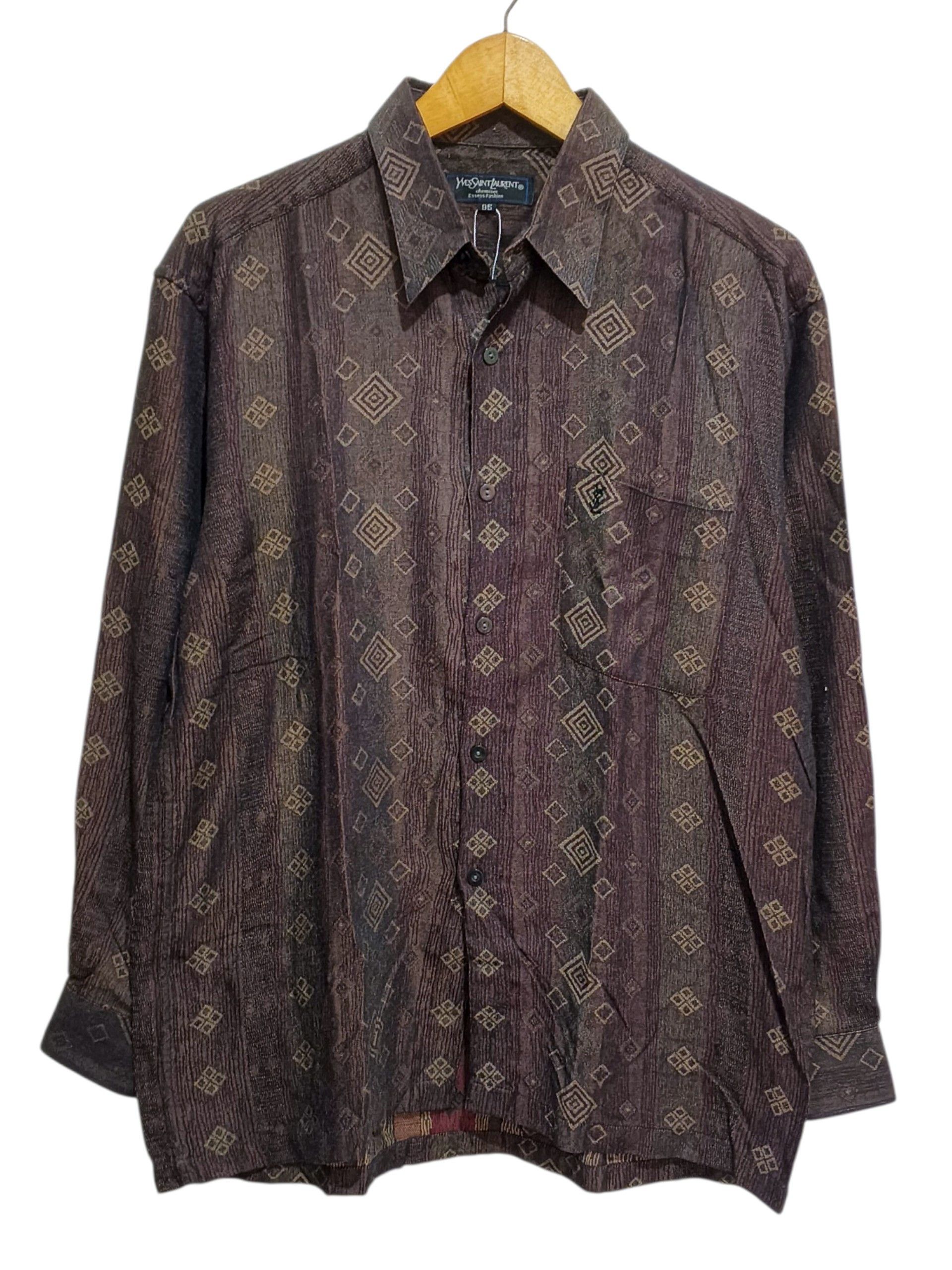 Yves Saint Laurent Vintage YSL Pattern Button shirt Size US M / EU 48-50 / 2 - 1 Thumbnail