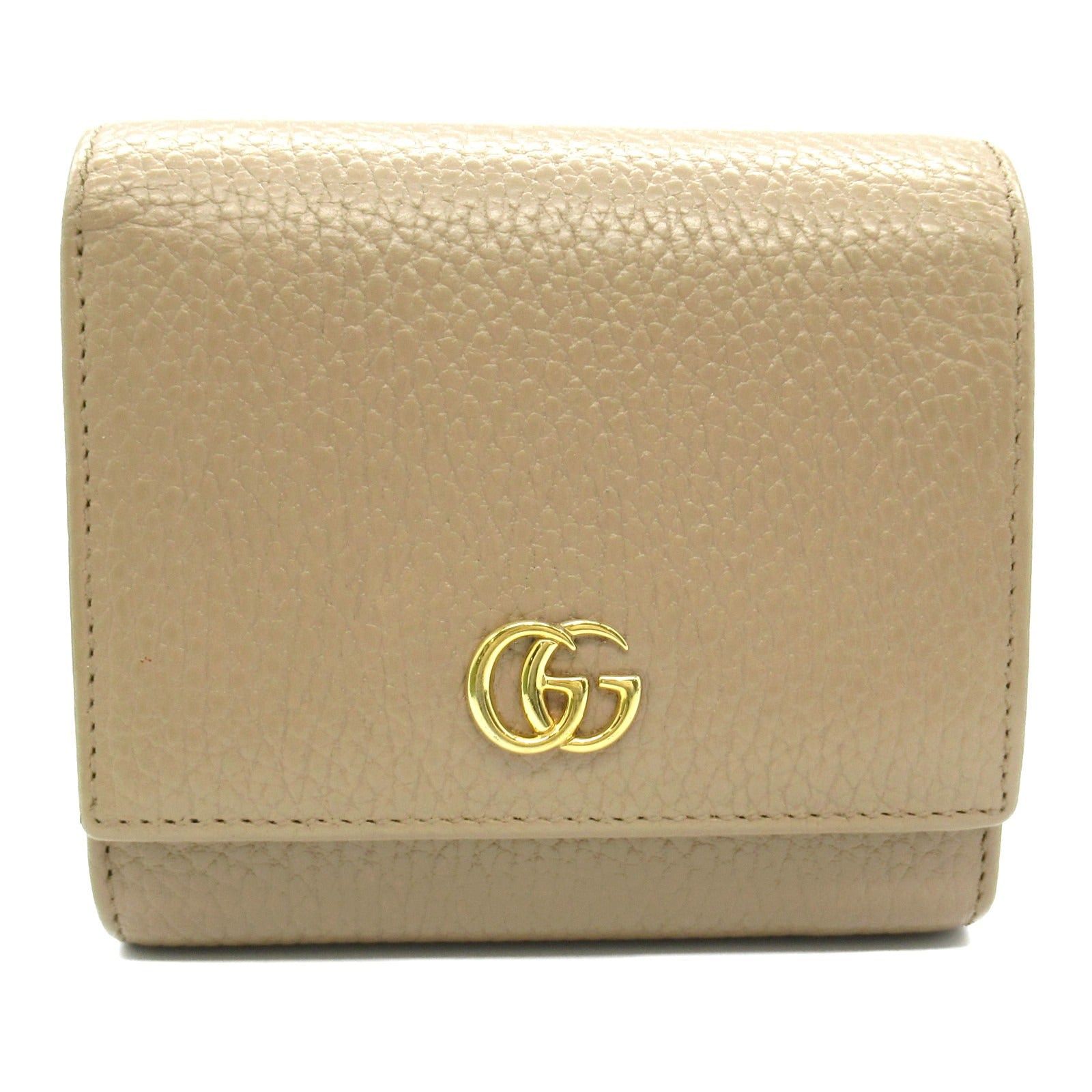 Gucci Gucci Double G Bi-Fold Wallet Leather Beige Size ONE SIZE - 1 Thumbnail