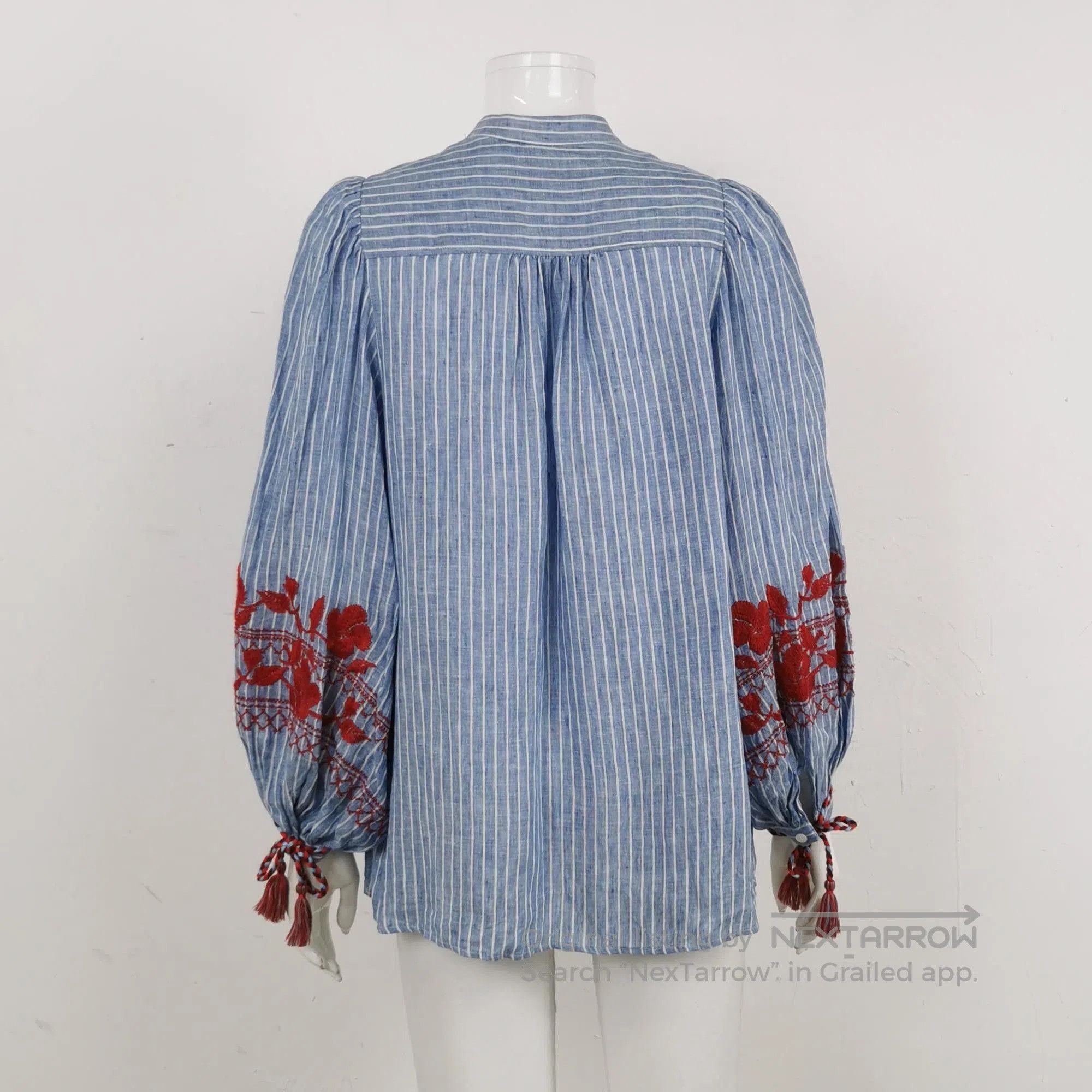 Weekend Max Mara Weekend Max Mara Cotton Striped Embroidered Shirt US8. Size XS / US 0-2 / IT 36-38 - 3 Thumbnail