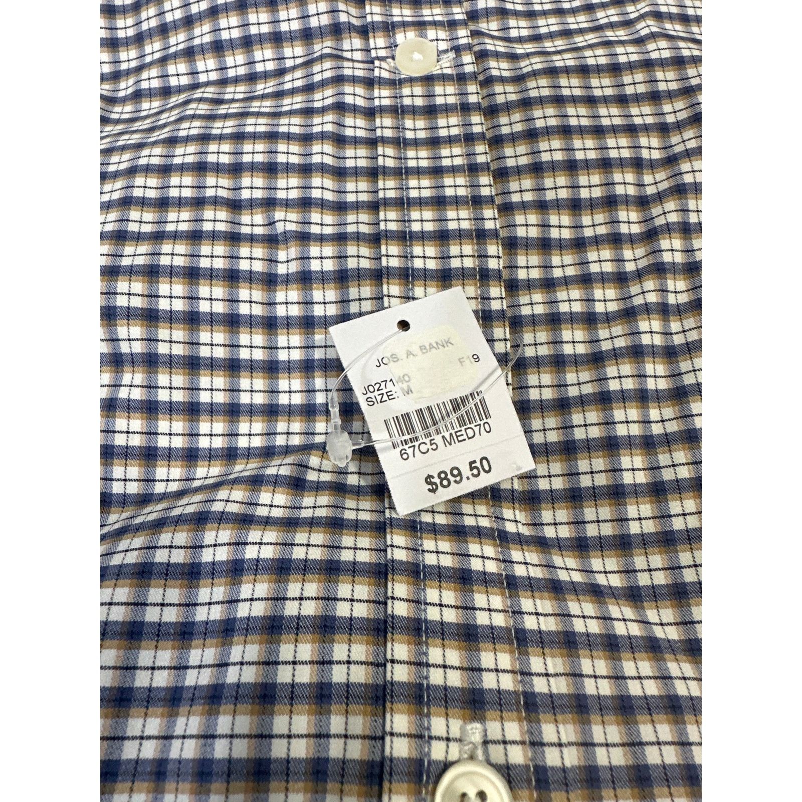 Jos. A. Bank Jos A Bank 1905 brrr Tailored Fit Blue Plaid Shirt Medium Size US M / EU 48-50 / 2 - 5 Thumbnail