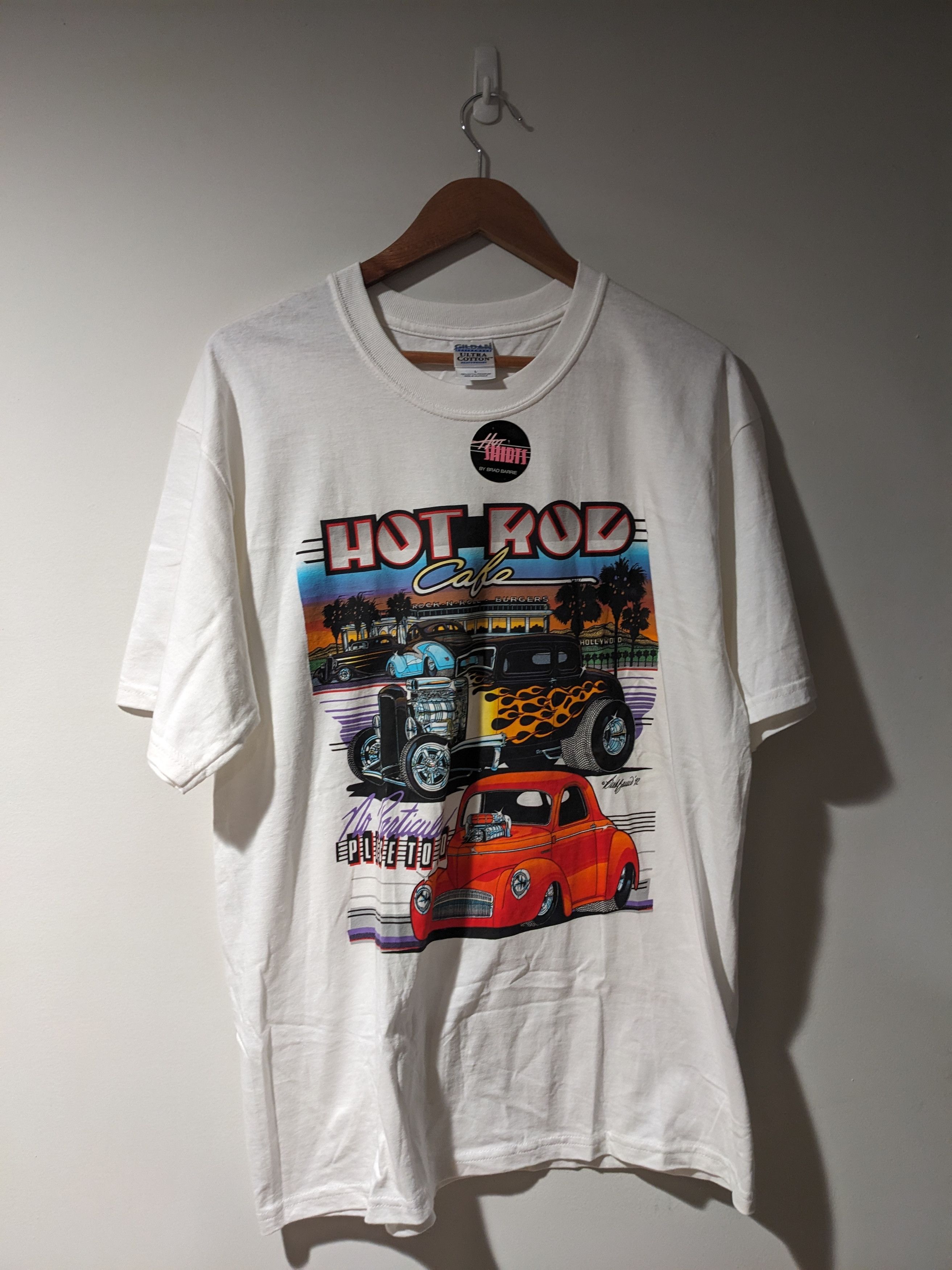 NASCAR × Vintage Vintage 90s Hot Rod Cafe Chevy Ford Racing Nascar T-Shirt Size US L / EU 52-54 / 3 - 1 Thumbnail