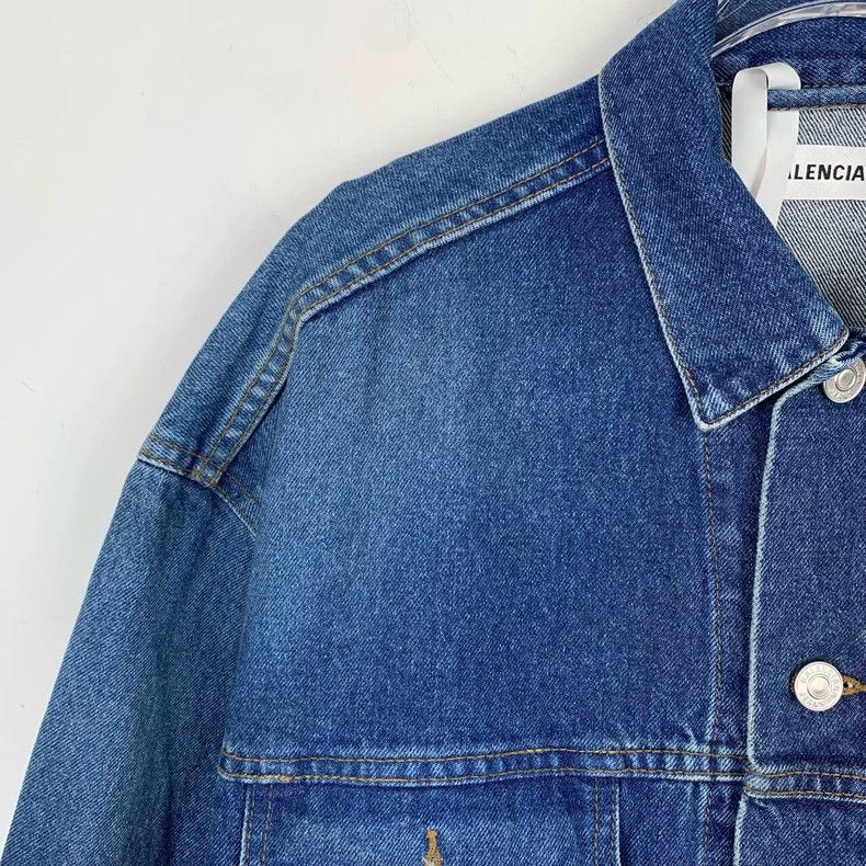Balenciaga Balenciaga size 34 Denim paneled blue silhouette long-slee Size XXS / US 00 / IT 34 - 3 Thumbnail