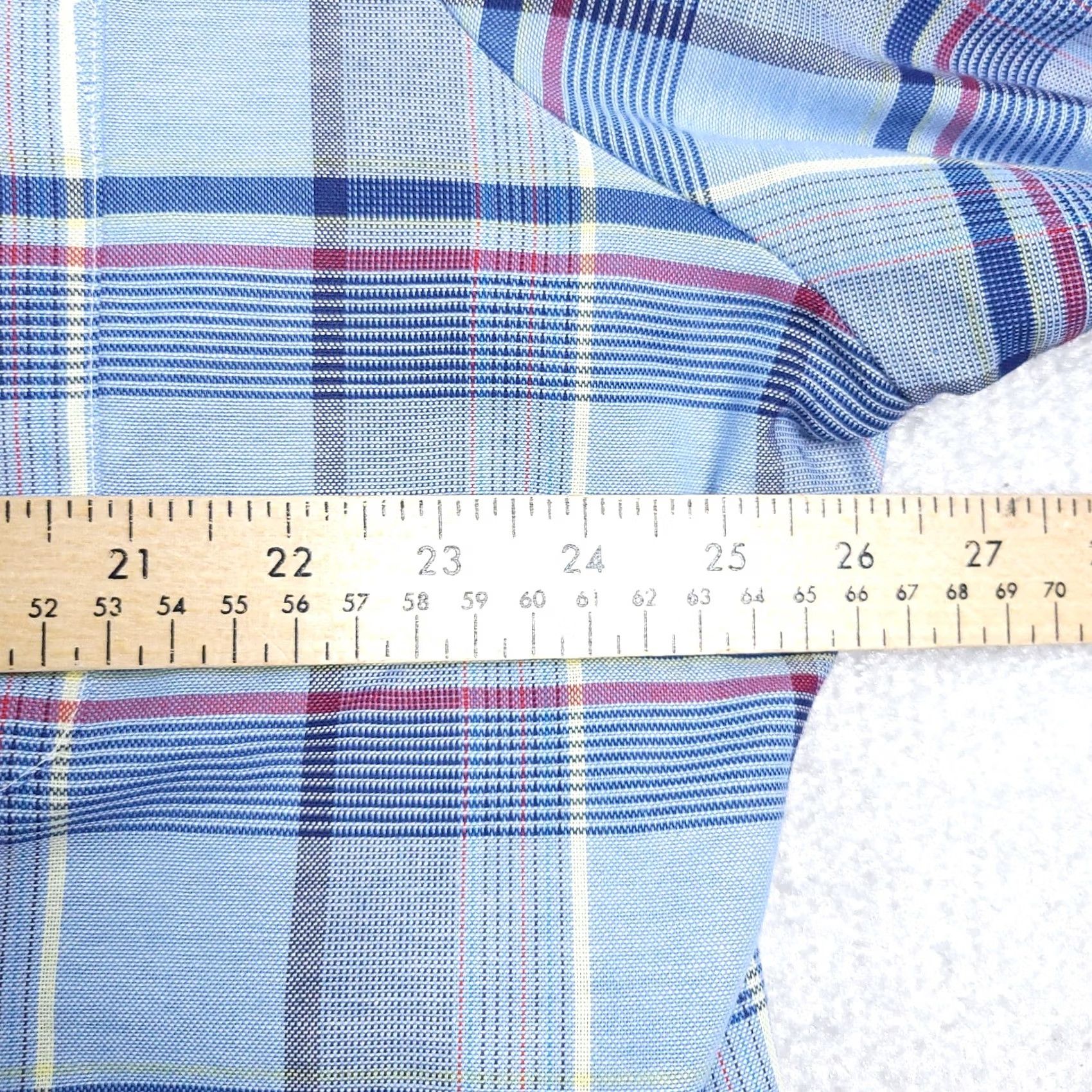 Logo 7 VINTAGE Saddlebrook Button Up Shirt Mens 2XL Blue Plaid Short Sleeve Pocket Logo Shirt Size US XXL / EU 58 / 5 - 5 Thumbnail