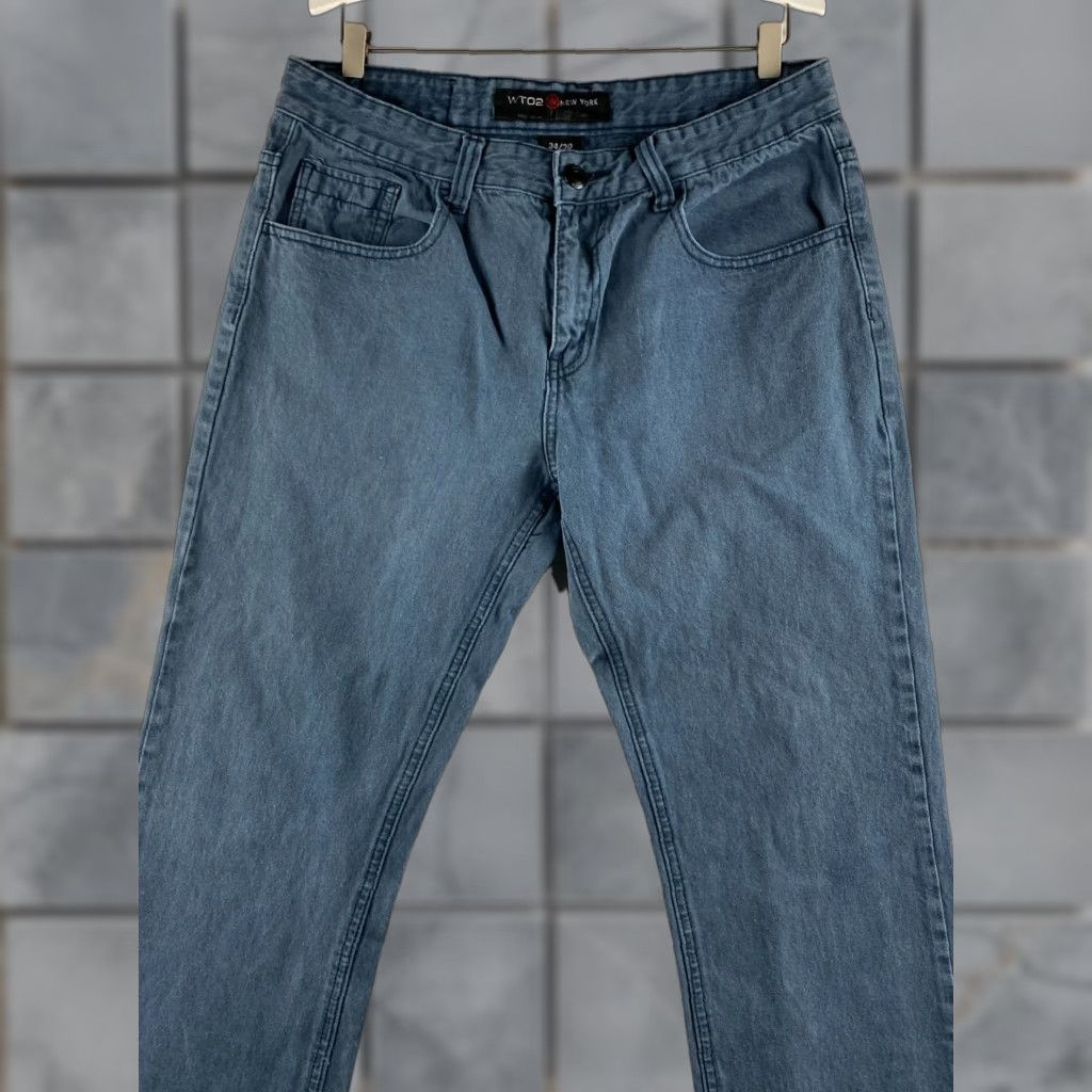 Denime WT02 Jeans Mens 34 x 30 Relaxed Straight Leg Denim 100% Cotton Blue Jeans Mens Regular 34 Blue Modern Vintage: No Size US 34 / EU 50 - 1 Thumbnail