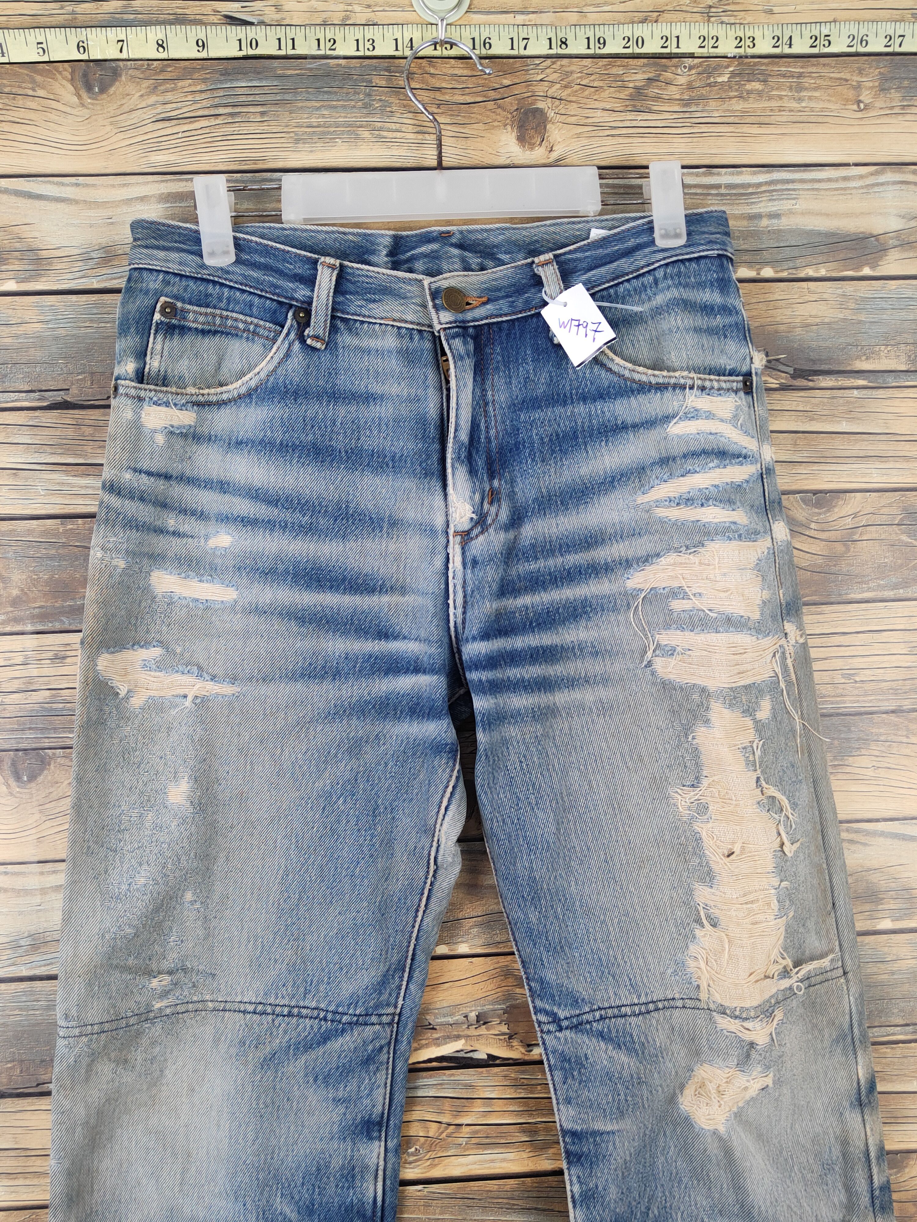 Goldwin Goldwin Blue Distressed Ripped Jeans #W1797 Size US 31 - 2 Thumbnail