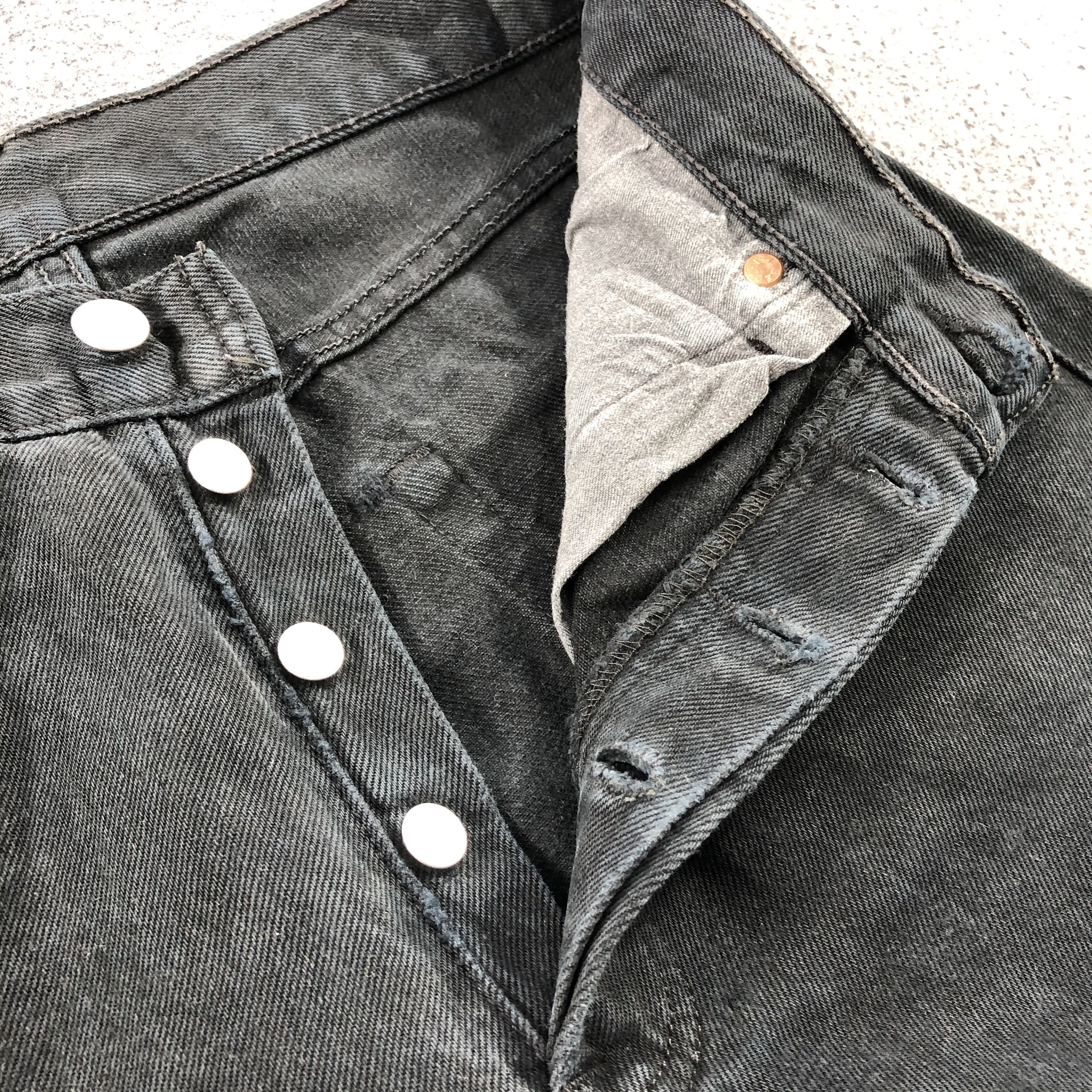 Levi's × Vintage Distress Vintage 90s Levis 501 Faded Black Jeans-JM1604 Size US 28 / EU 44 - 9 Thumbnail