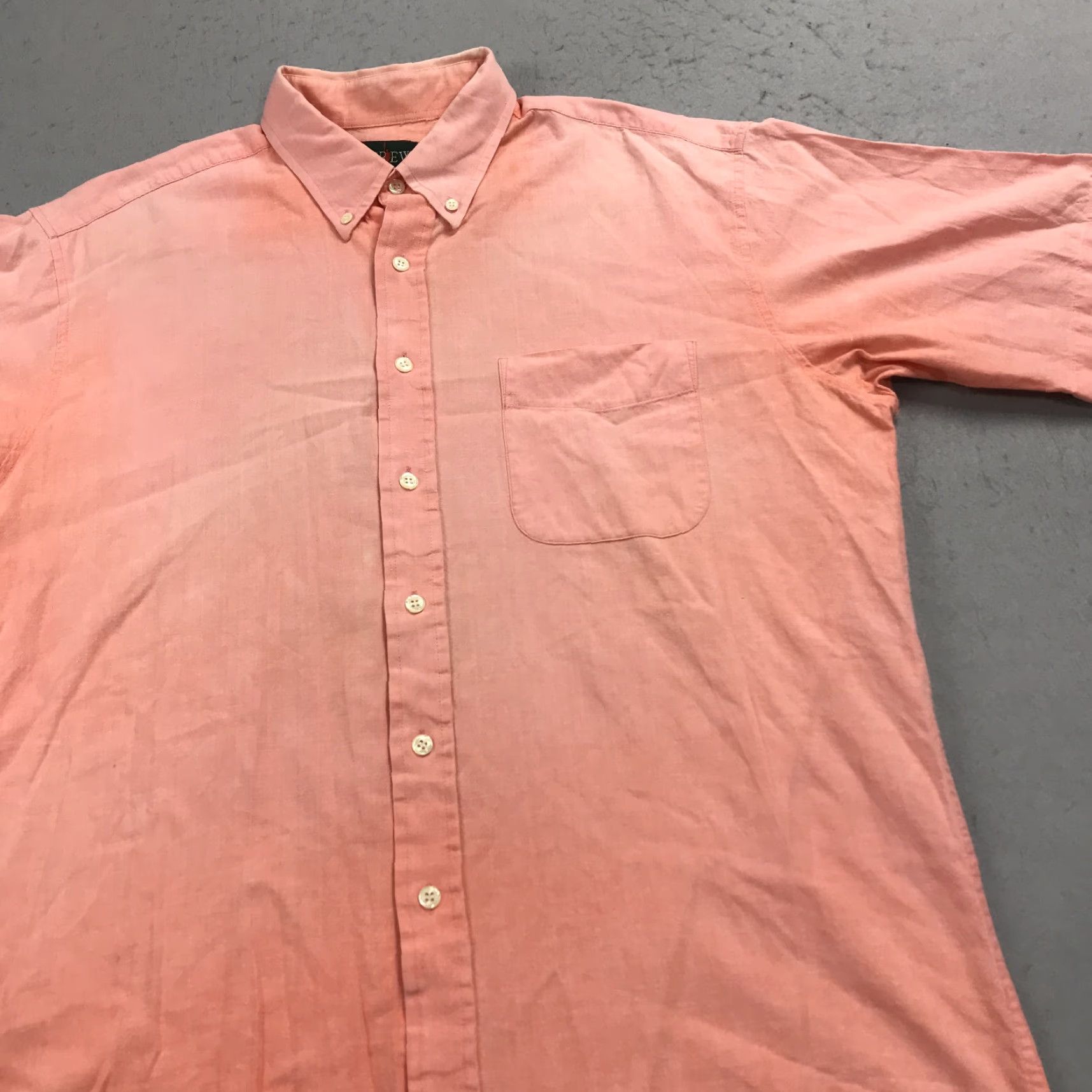 J.Crew VINTAGE J.CREW Shirt Mens Large Orange Oarsman Camp Collar 100% Cotton 90s Size US L / EU 52-54 / 3 - 3 Thumbnail