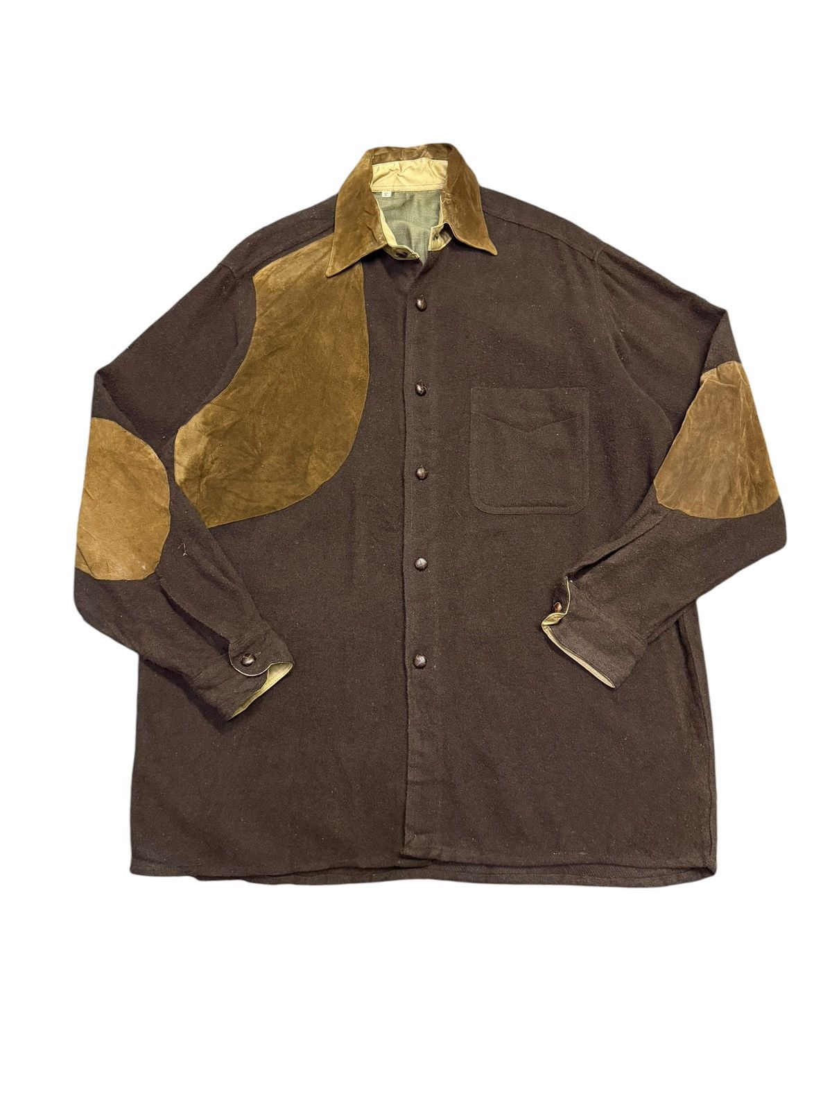 Vintage Vintage Papas Italy Shooting Shirt With Leather Padding Size US L / EU 52-54 / 3 - 1 Thumbnail