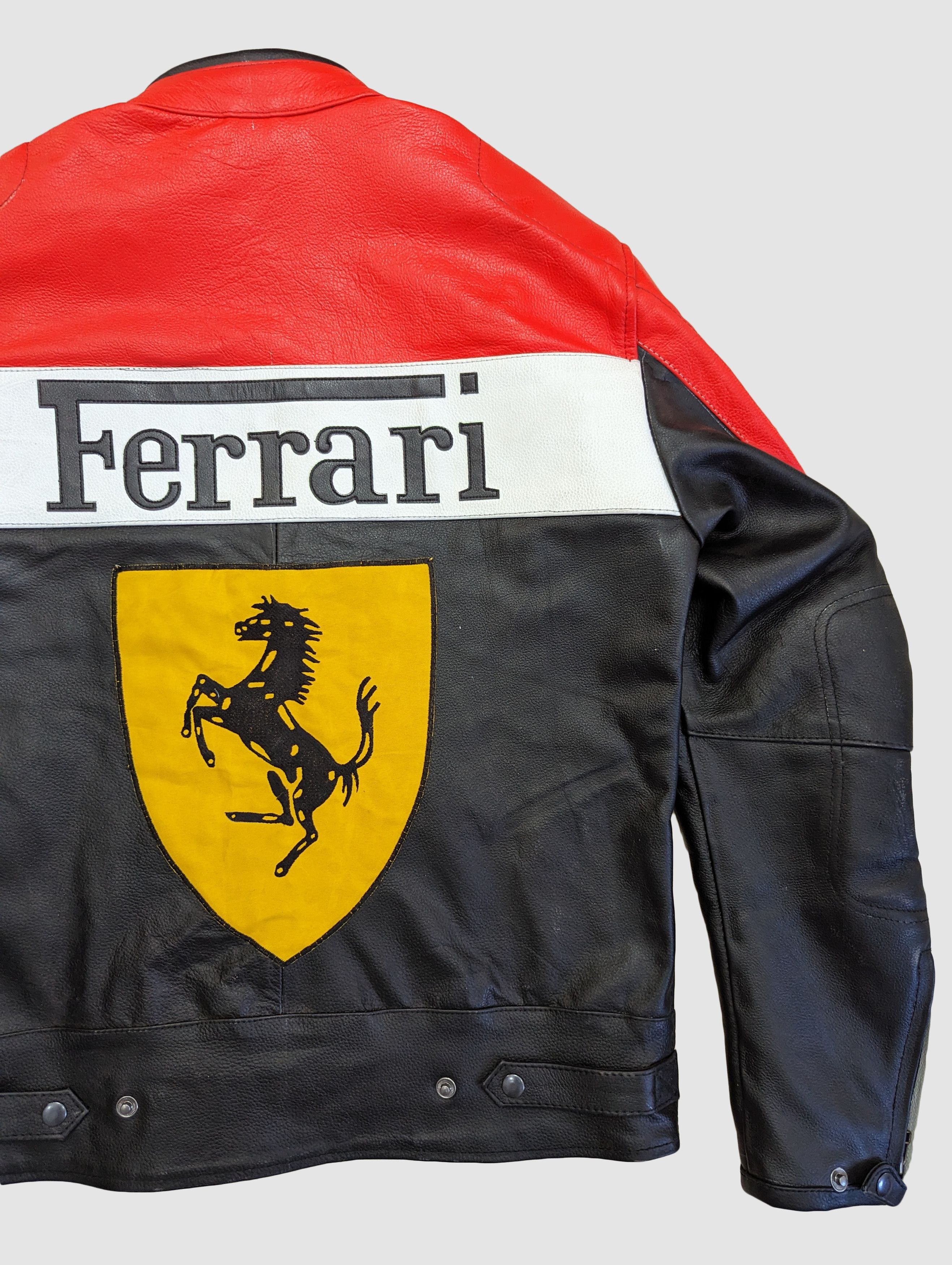 Ferrari 🔥 FERRARI 90s LEATHER JACKET RACING STREETWEAR ''L'' Size US L / EU 52-54 / 3 - 7 Thumbnail