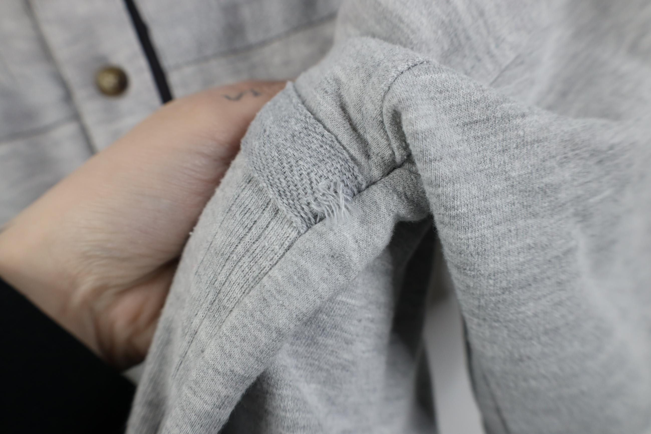 Vintage Vintage 90s Streetwear Ribbed Knit Pullover Polo Shirt Gray Size US L / EU 52-54 / 3 - 5 Thumbnail