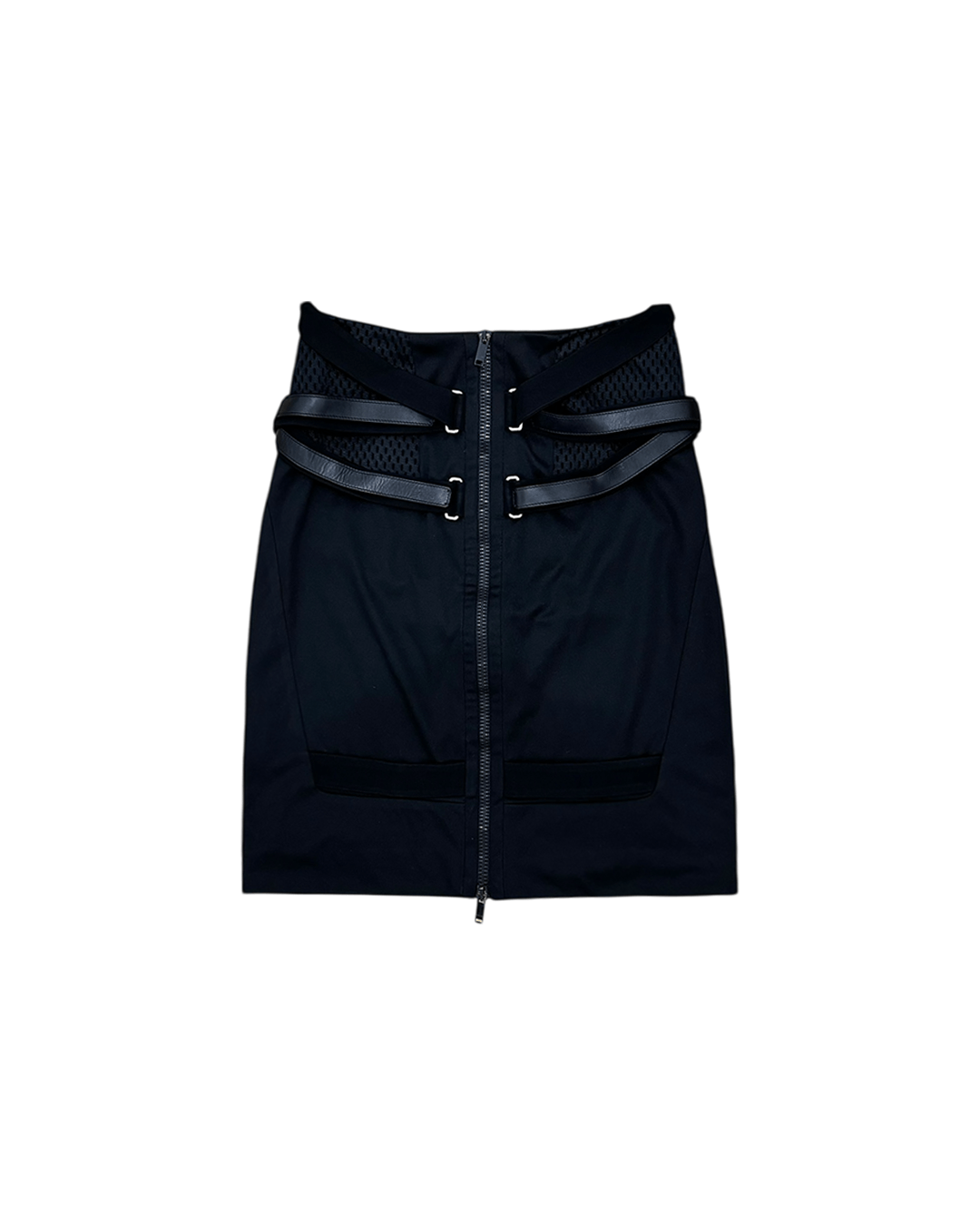 Gucci Gucci by Frida Giannini SS10 Strap Detail Mesh Panel Skirt Size 26" / US 2 / IT 38 - 1 Thumbnail