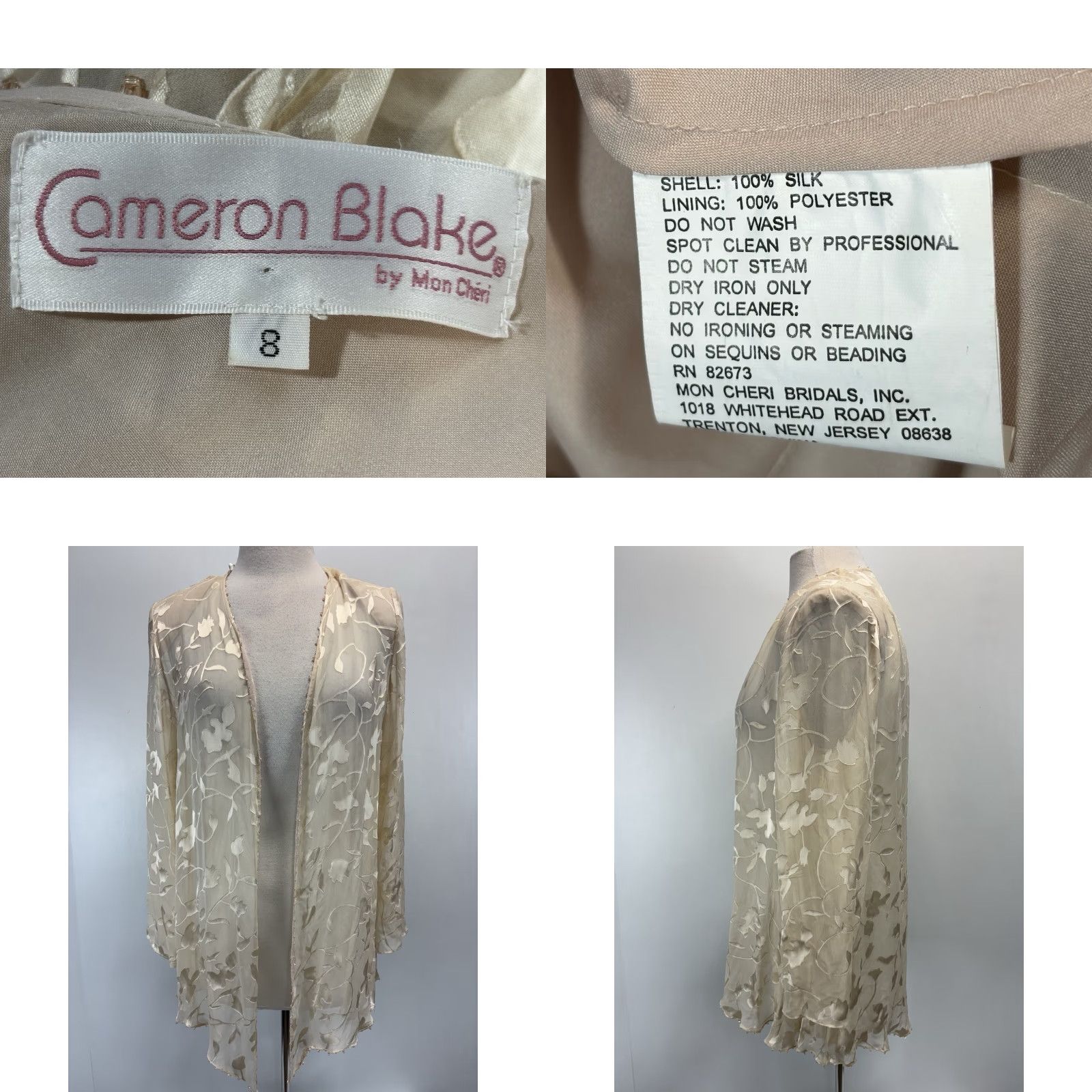 Vintage VINTAGE Cameron Blake 2 Pc Dress Set Dress Ivory Silk 8 Whimsigoth Fairy Ethereal Y2K Womens Size M / US 6-8 / IT 42-44 - 8 Thumbnail