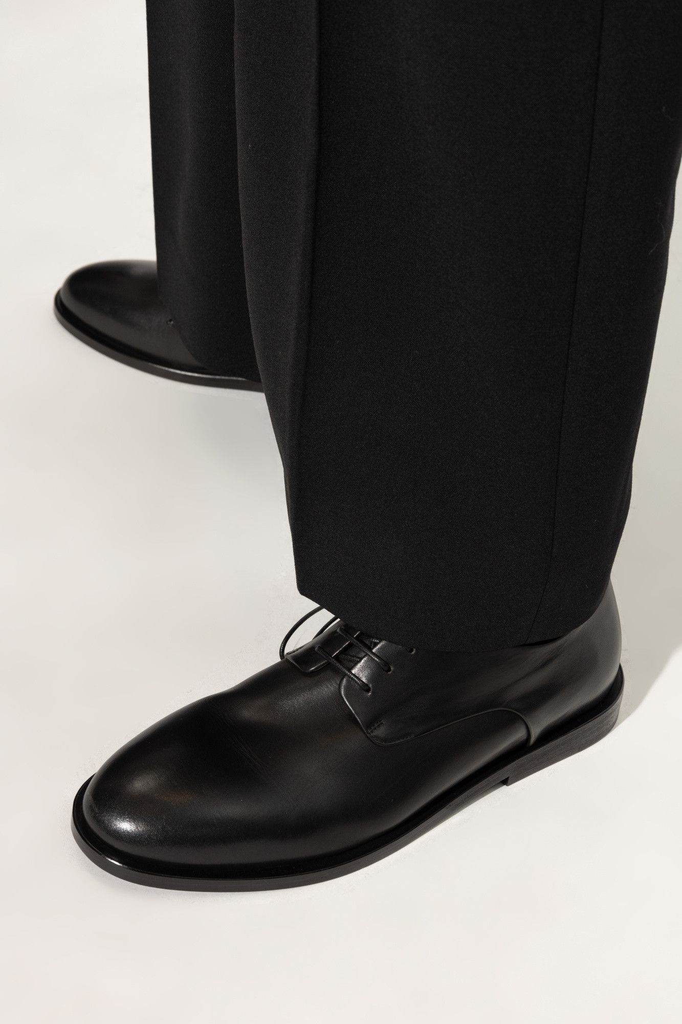 Marsell o1s22i1n1025 Leather Derby Shoes in Black Size US 12 / EU 45 - 2 Thumbnail