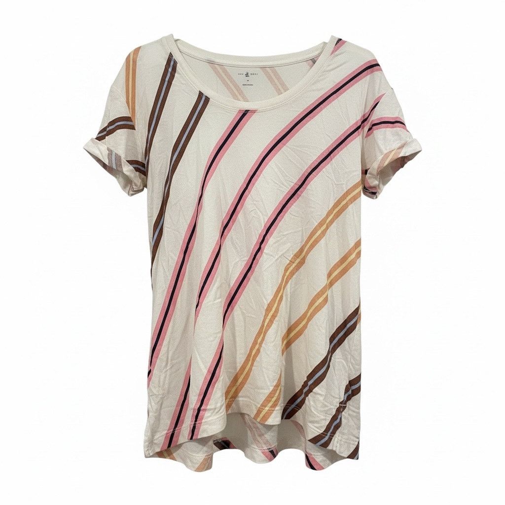Lou & Grey Lou & Grey XS Striped Short Sleeve Swing Top Cream Size XS / US 0-2 / IT 36-38 - 1 Thumbnail