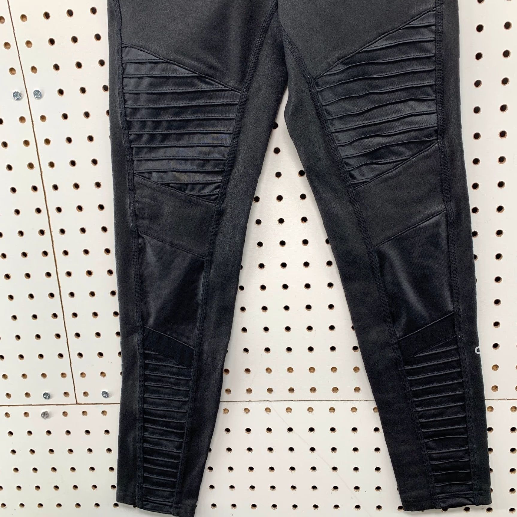 Alo Alo Yoga Moto Leggings Pants Womens XS Extra Small Black Faux Leather 22x24 Size 26" / US 2 / IT 38 - 4 Thumbnail